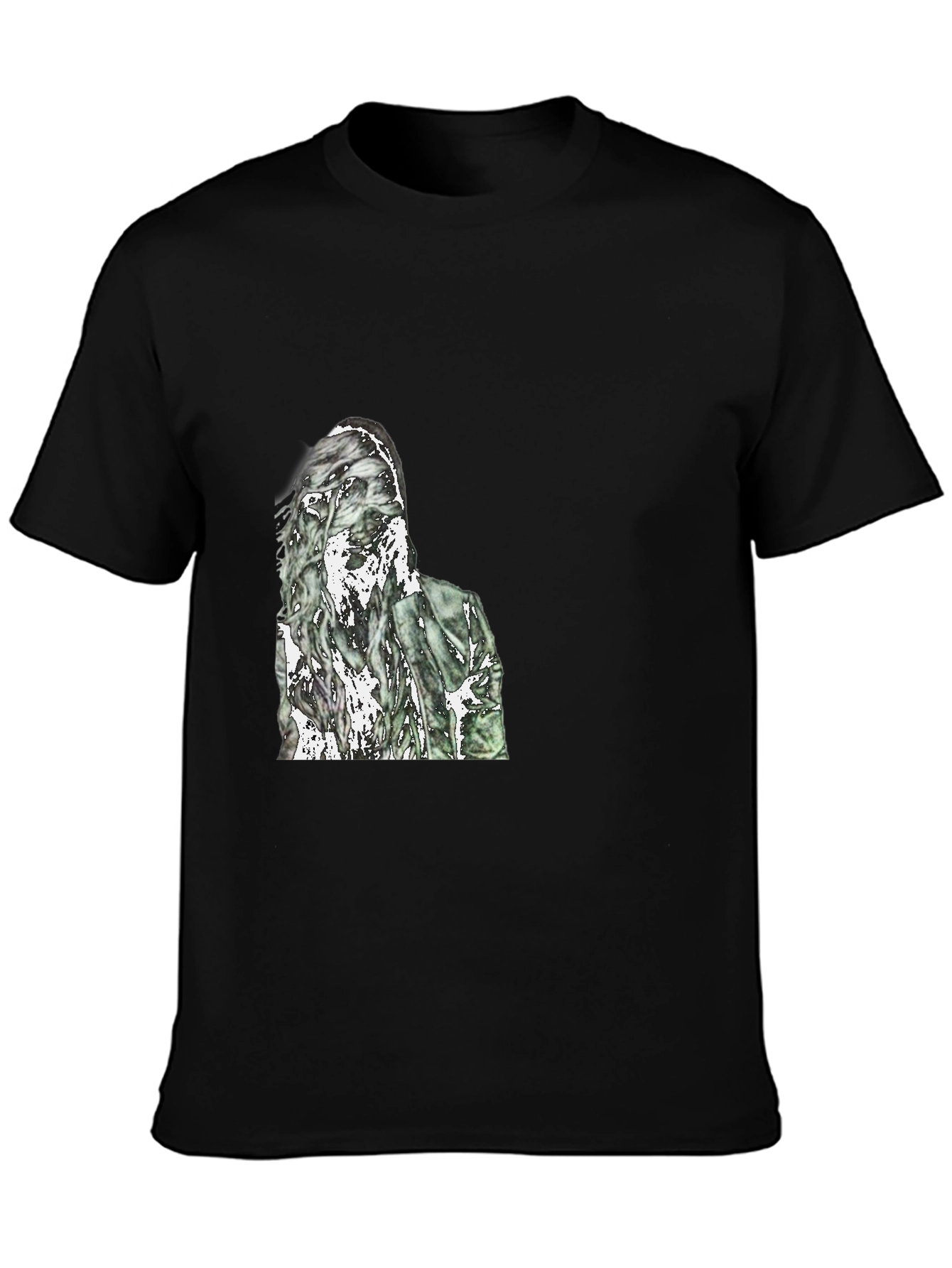 Black Zombie Graphic Tee - Black Crew Neck T-Shirt view 3