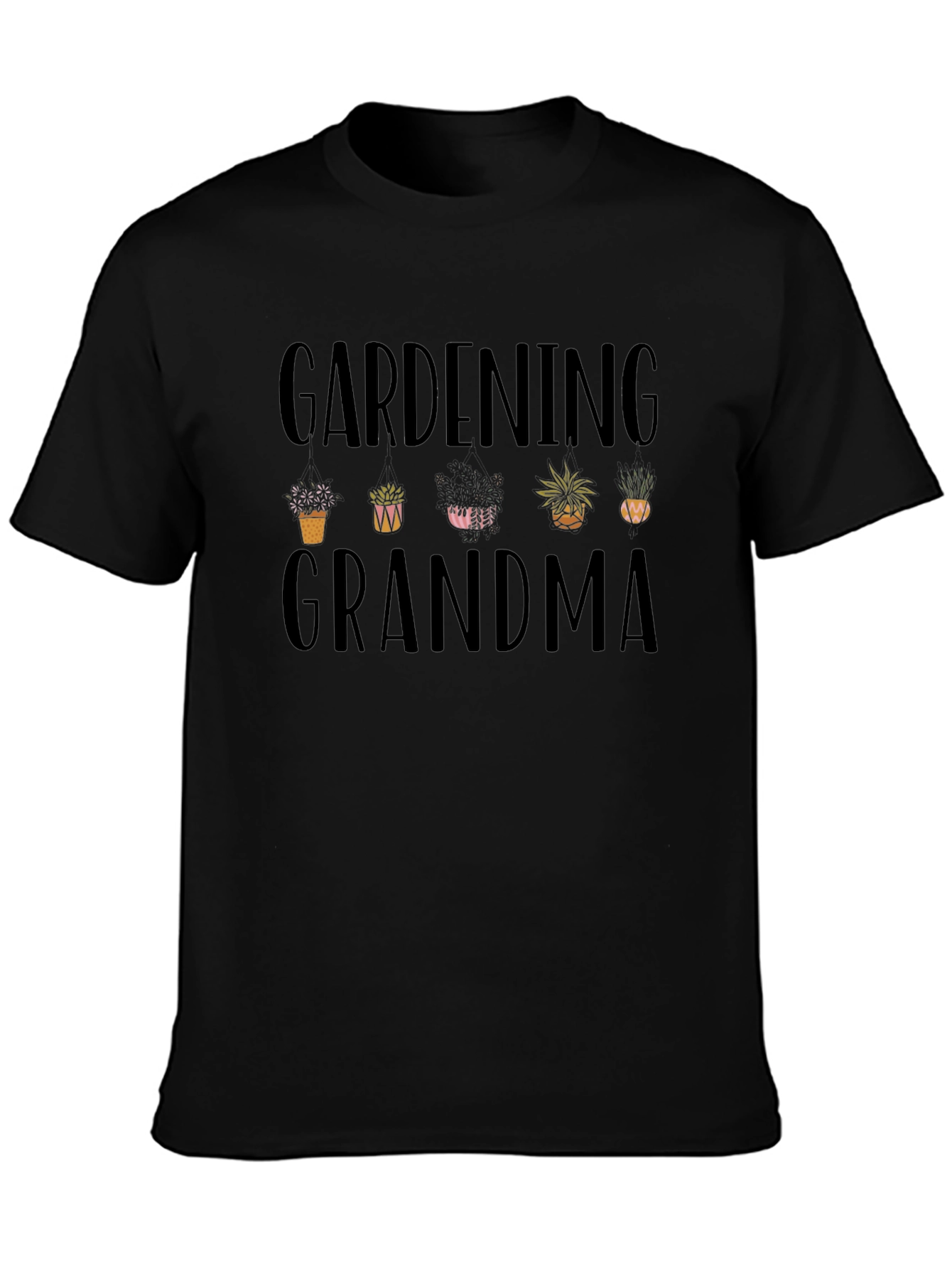 Black Gardening Grandma Graphic T-Shirt view 3