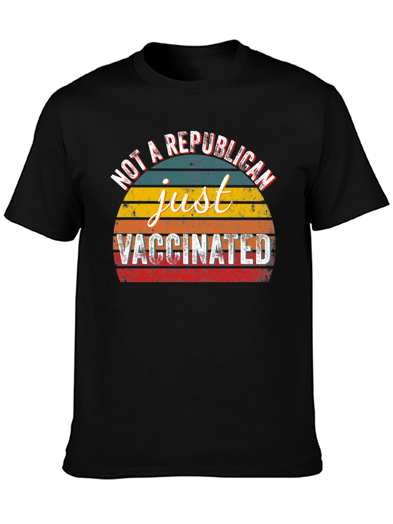 Black Just Vaccinated Graphic Tee - Not a Republican T-Shirt view 3