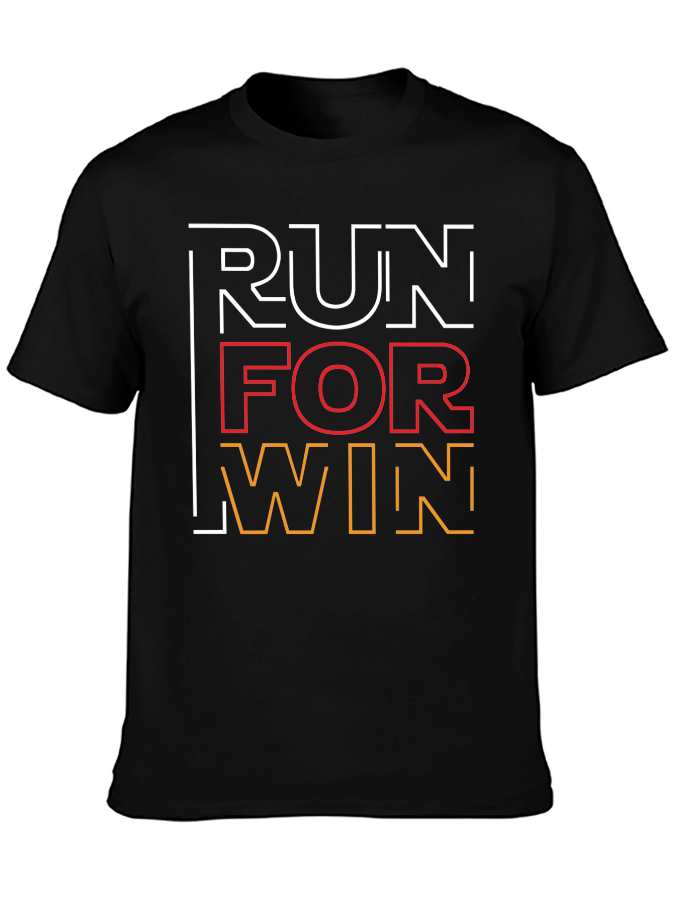 Black Run For Win Graphic Tee - Stylish Athletic Shirt view 3