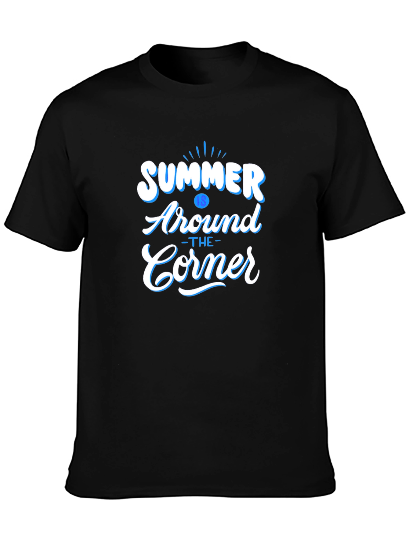 Black Summer Around The Corner Black Graphic T-Shirt view 3