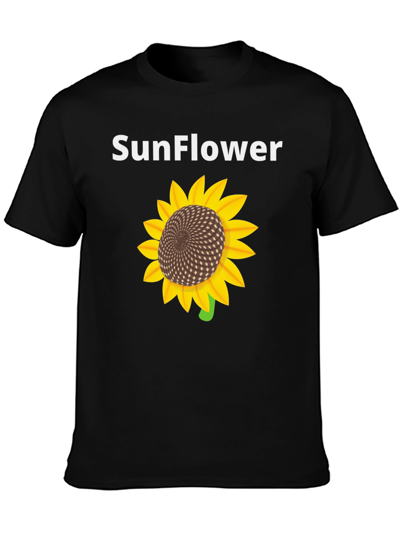 Sunflower Graphic Print Black T-Shirt - 3