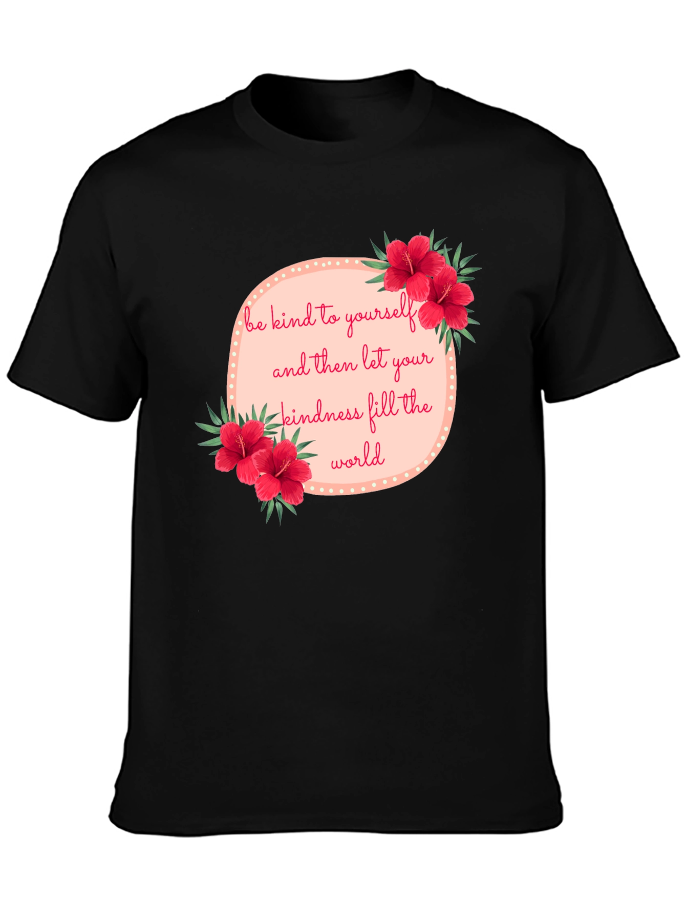 Black Kindness Floral Graphic Tee - Black view 3