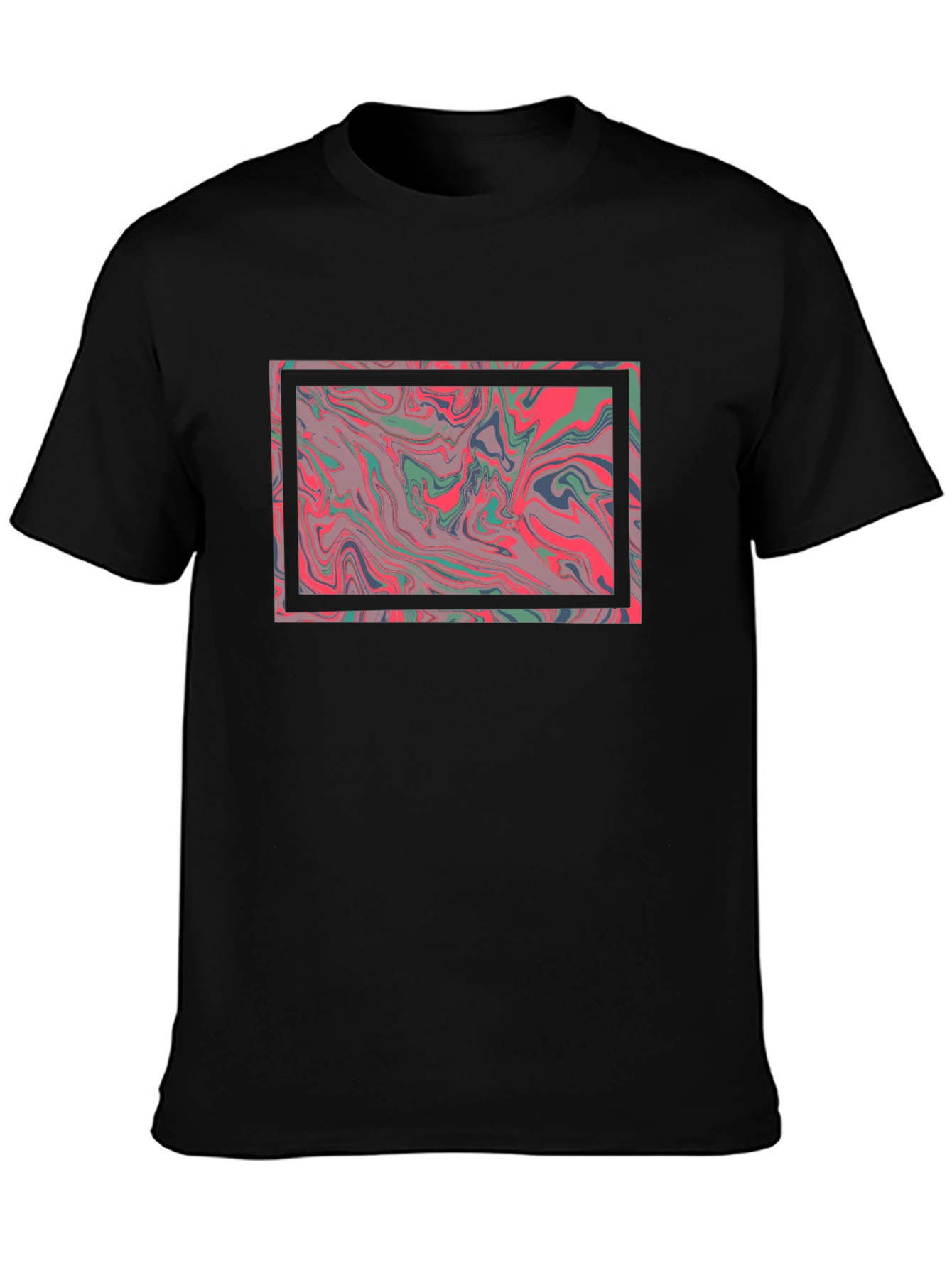 Abstract Marble Graphic Tee - Stylish Black T-Shirt - 3
