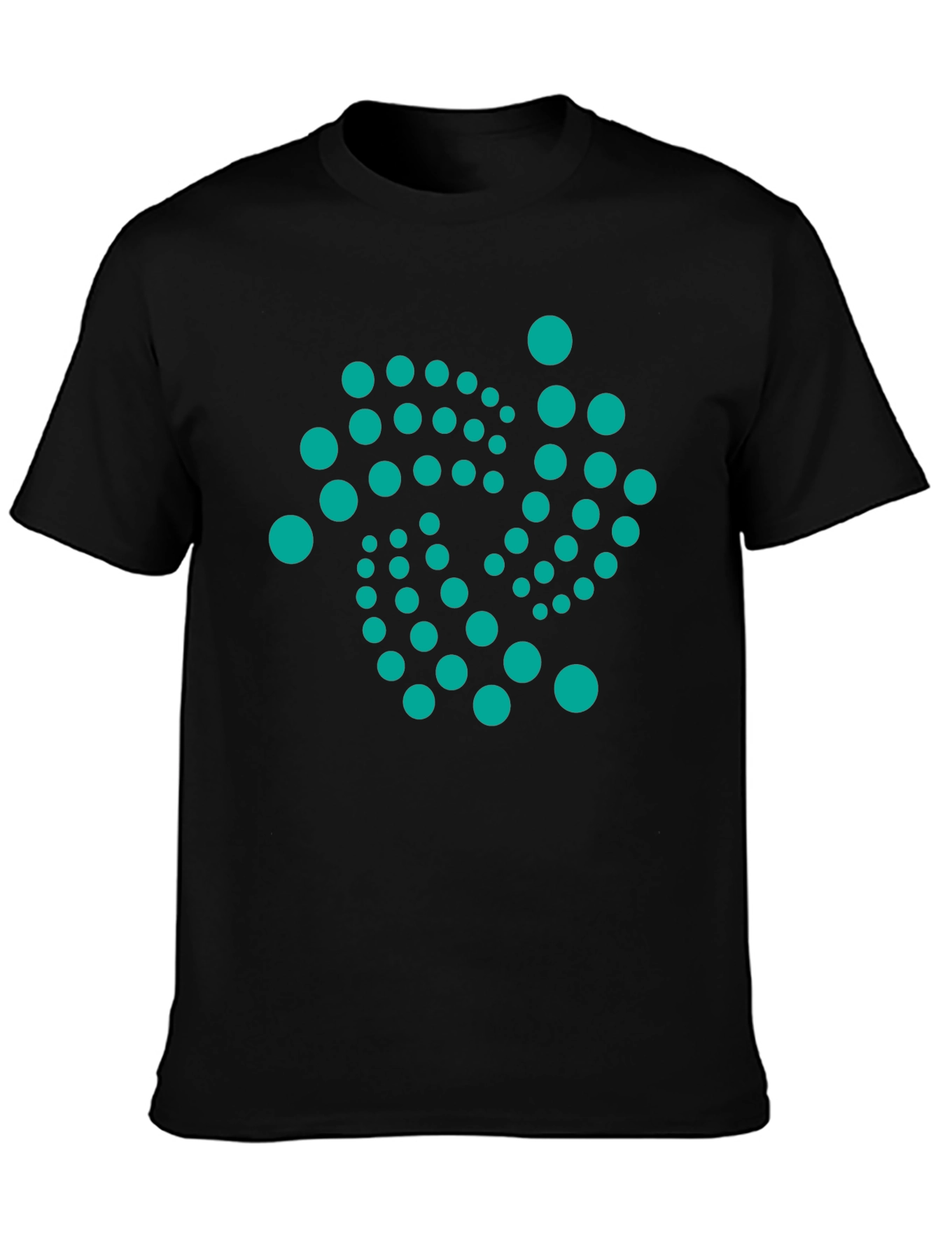 Black Abstract Dot Design Black T-Shirt view 3