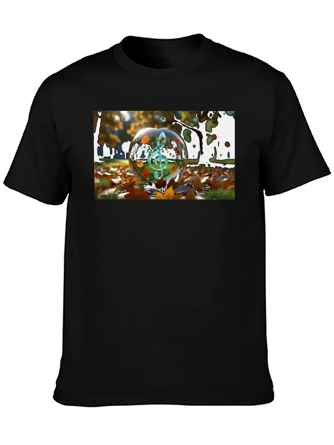 Black Musical Autumn T-Shirt - Unique Fall Design view 3