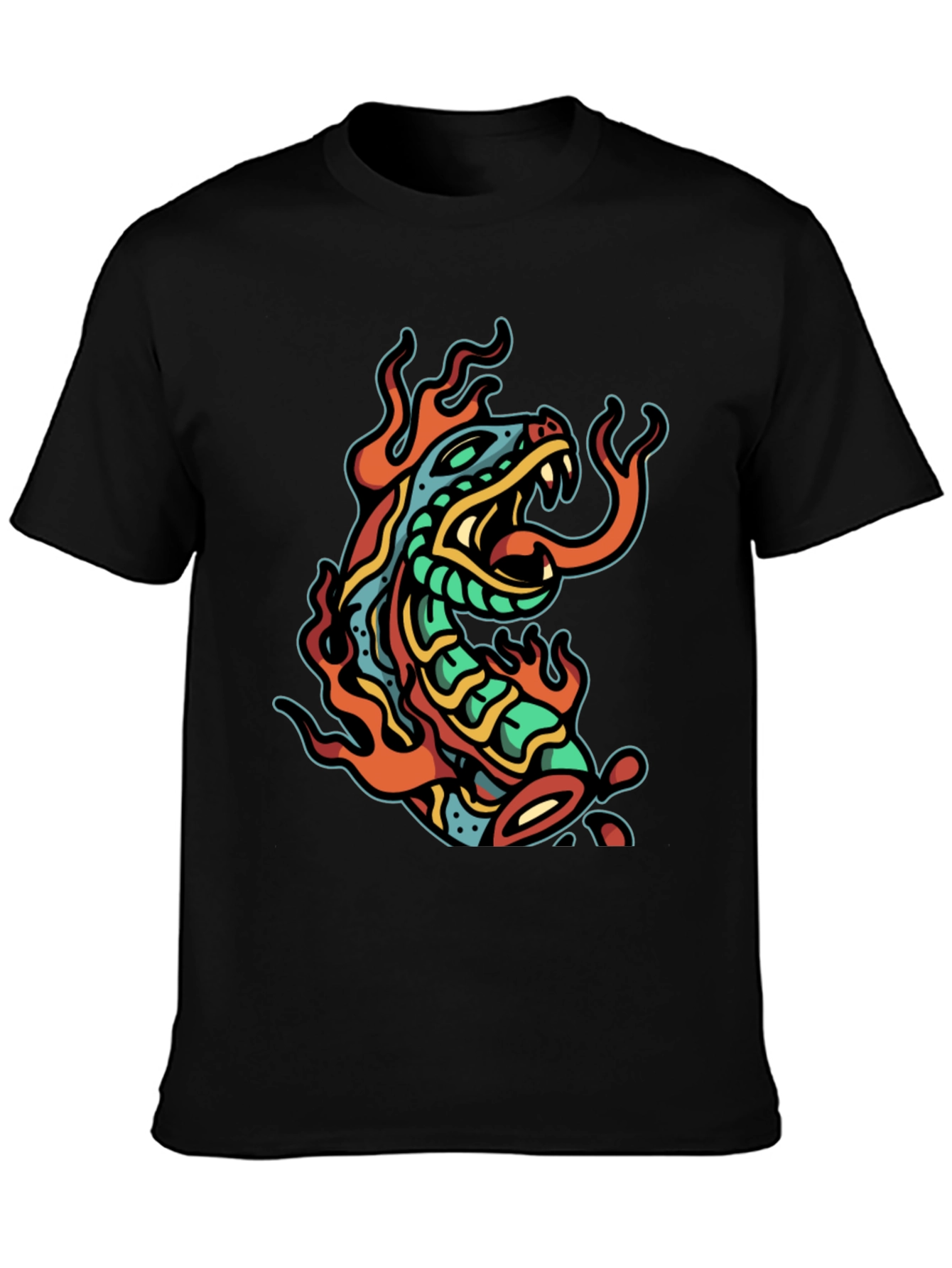 Black Snake Fire Graphic Tee view 3