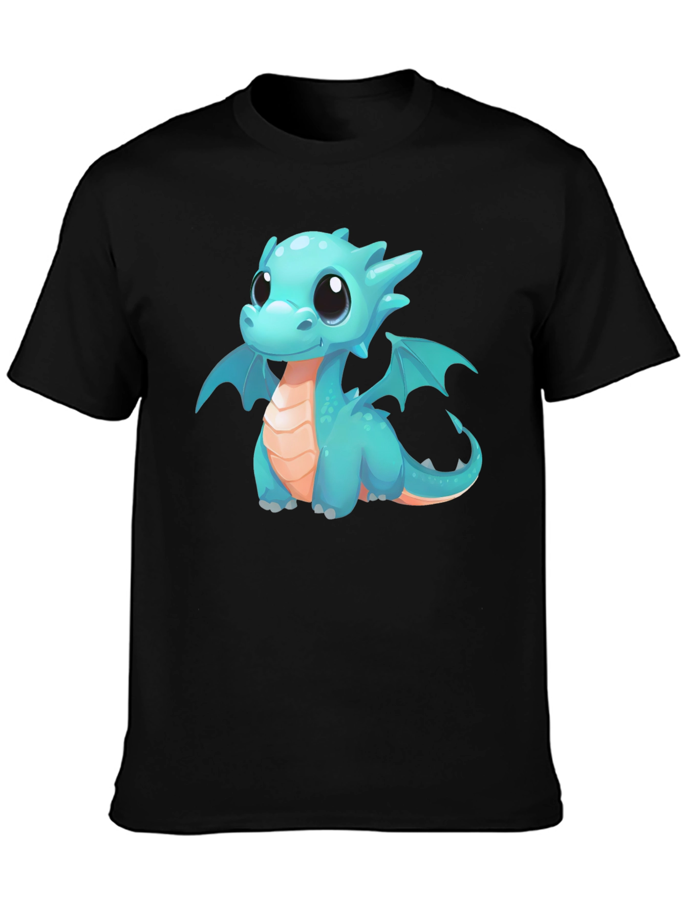Black Cute Dragon Graphic T-Shirt - Black view 3