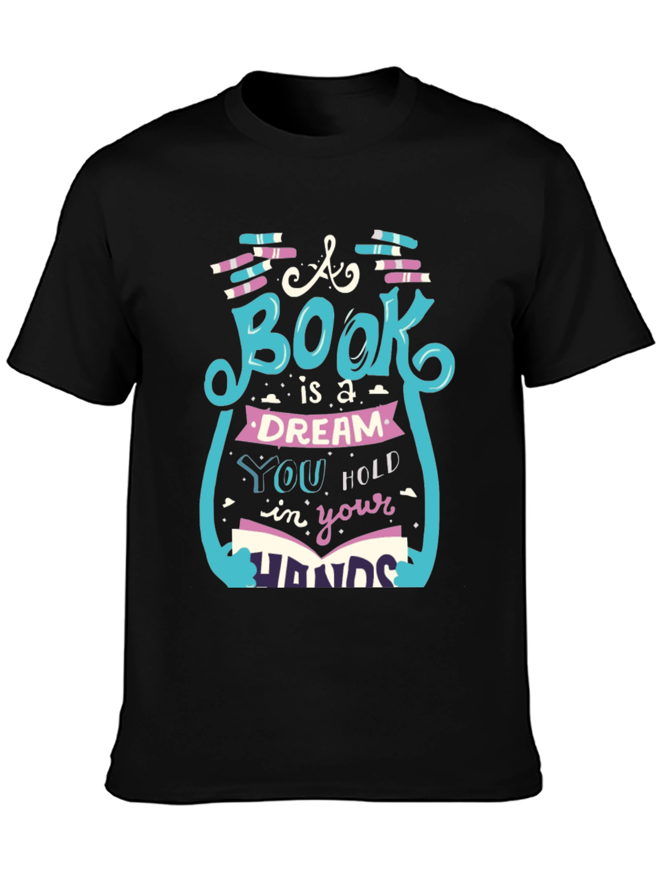 Black Book Lover Graphic Tee - 'A Book is a Dream' Unisex Shirt view 3
