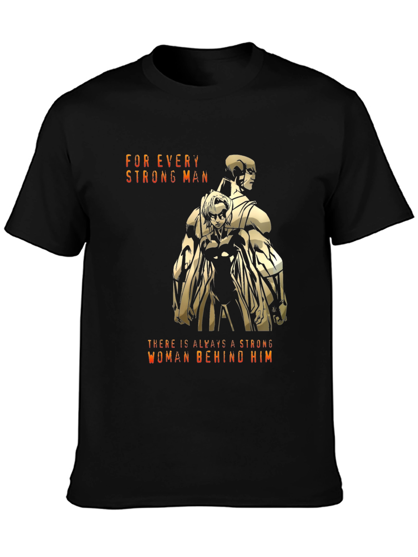 Black Strong Man/Woman Graphic T-Shirt view 3