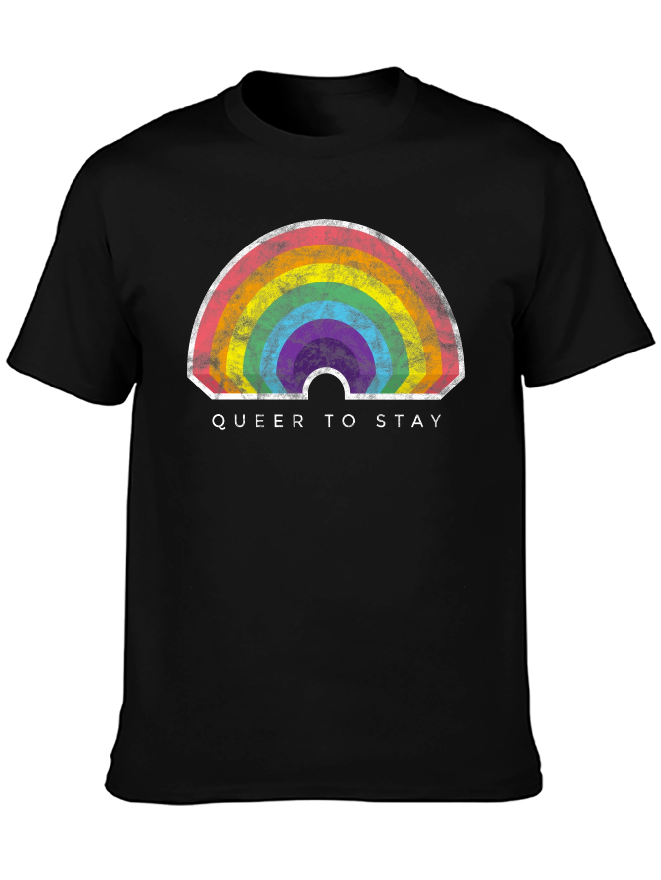 Black Queer to Stay Rainbow Graphic Tee view 3