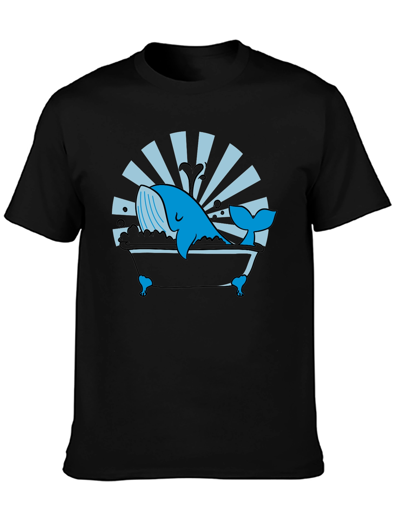 Black Whale in Tub T-Shirt view 3
