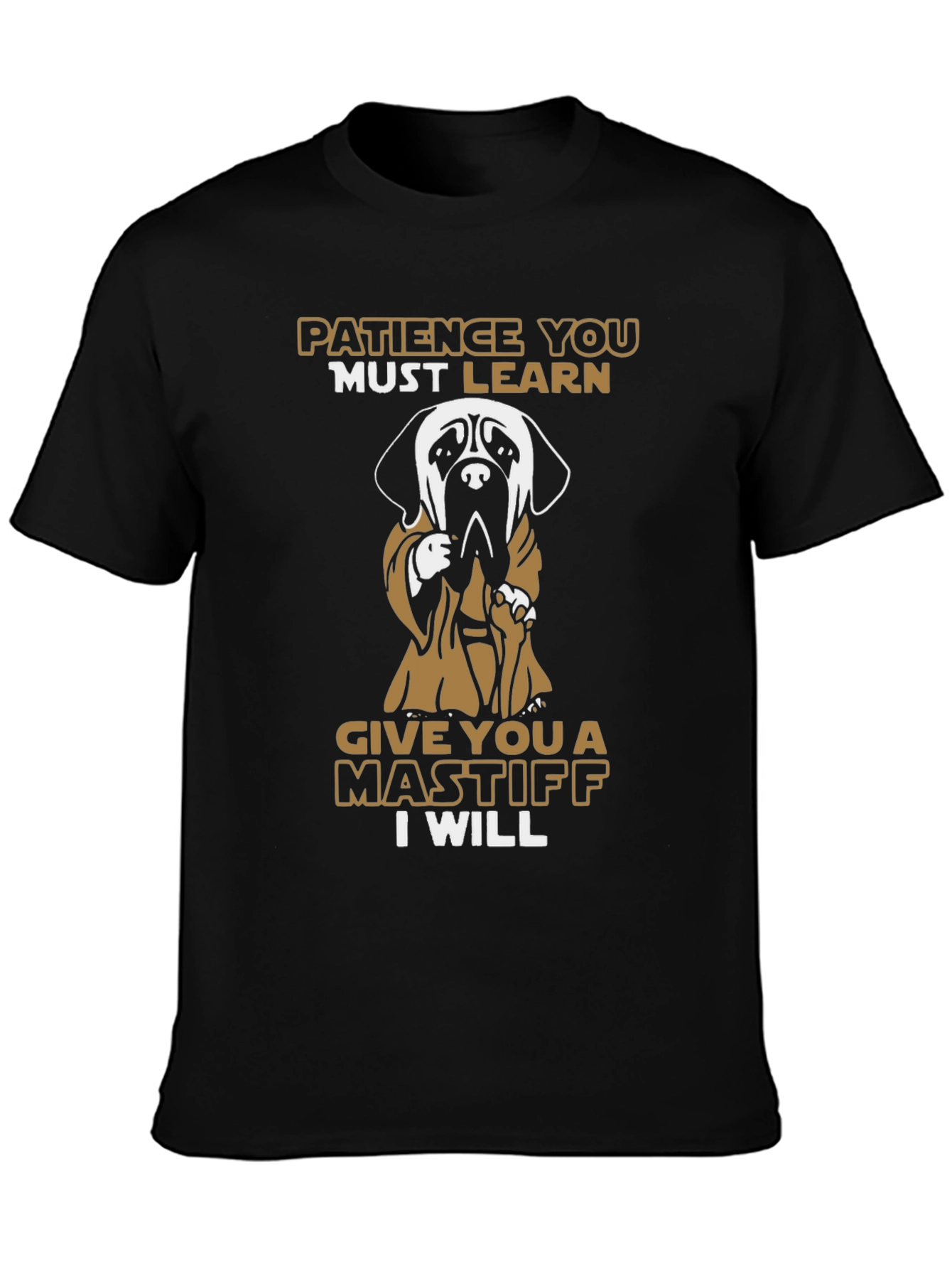 Black Patience Mastiff Graphic Tee - Black view 3