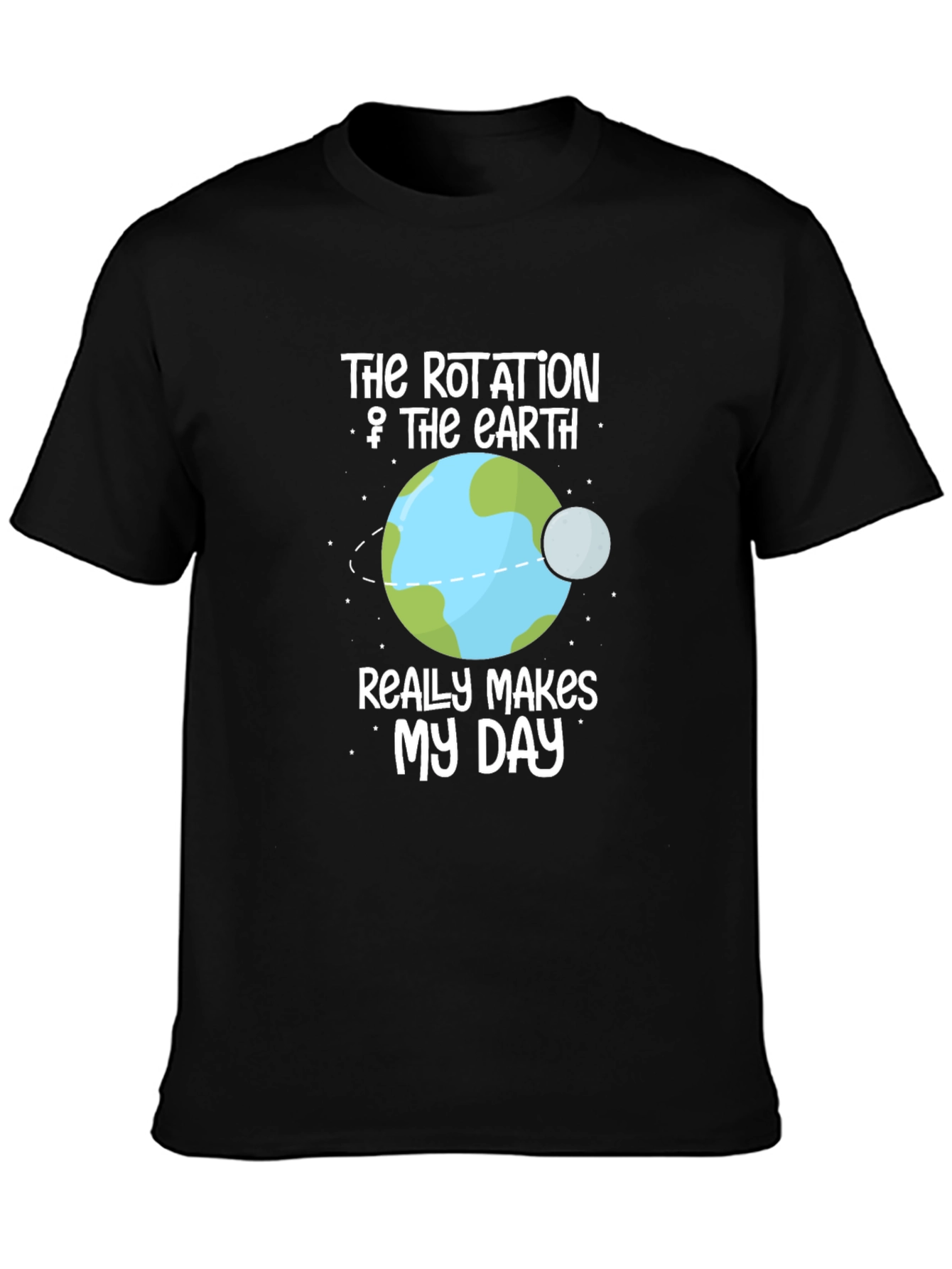 Black Rotation of Earth Graphic T-Shirt view 3
