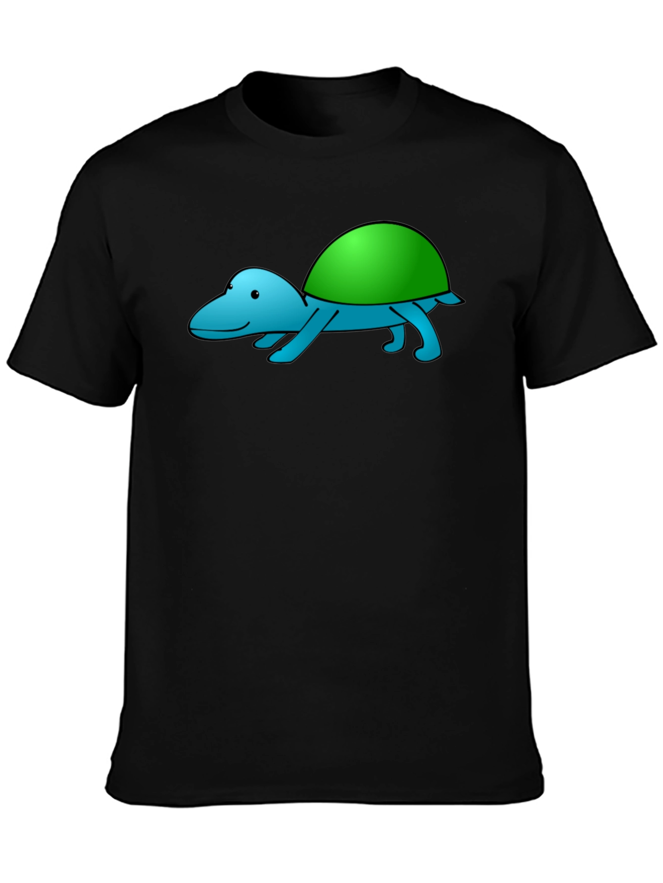 Black Blue Turtle Graphic Tee - Fun Casual Wear view 3