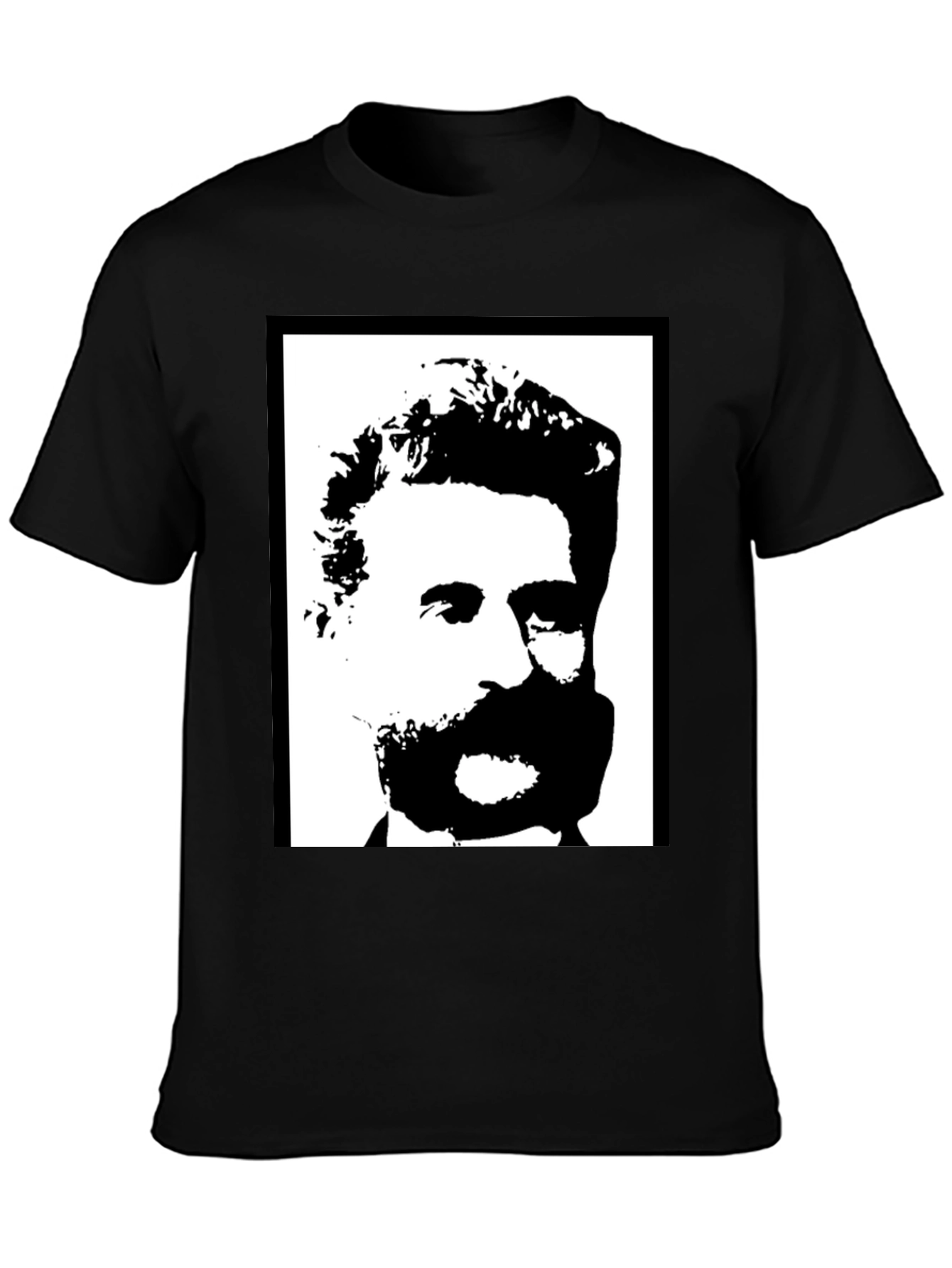 Black Bold Black & White Portrait Graphic Tee view 3