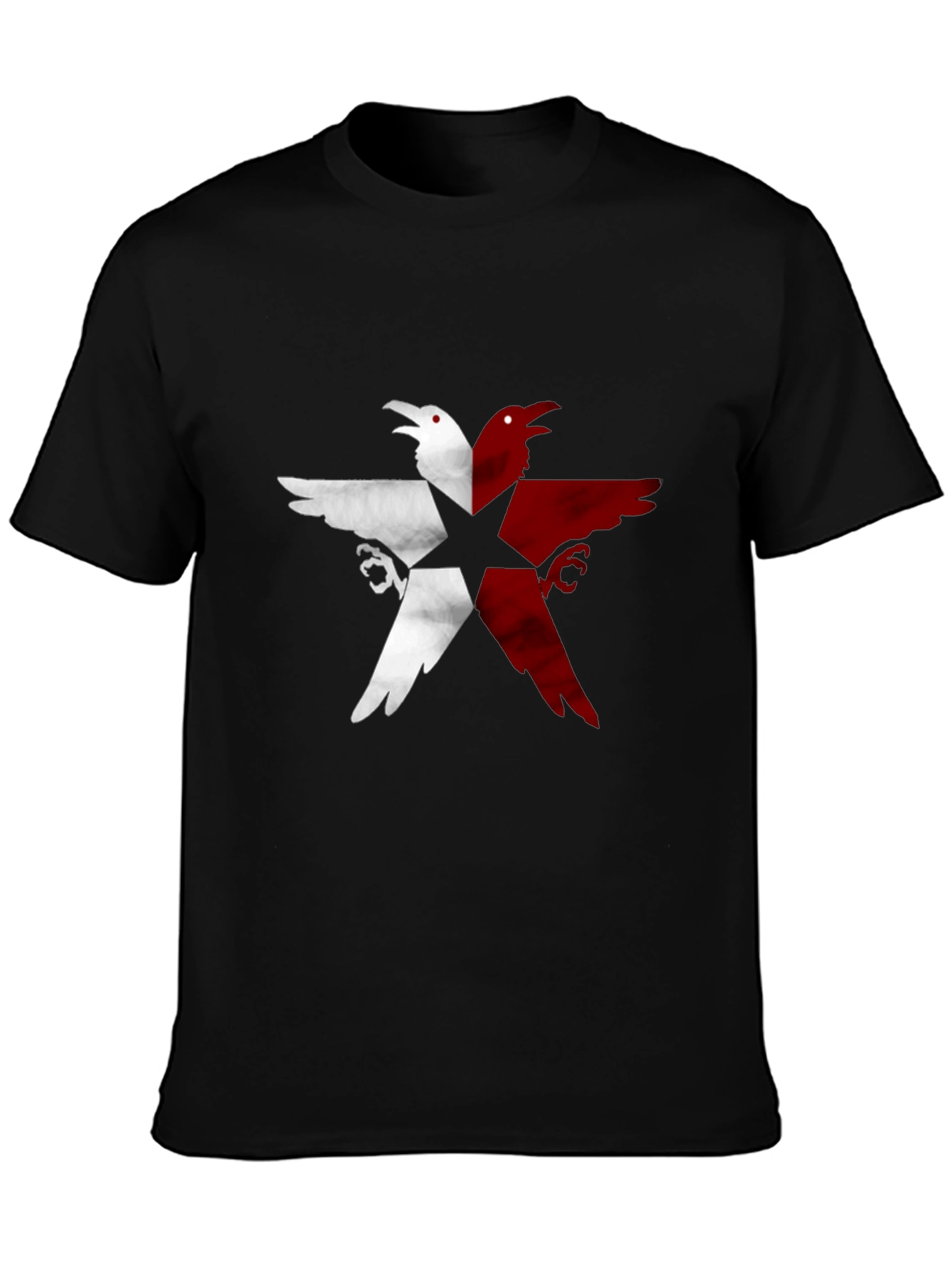Raven Star Graphic Tee - Unisex Black T-Shirt - 3