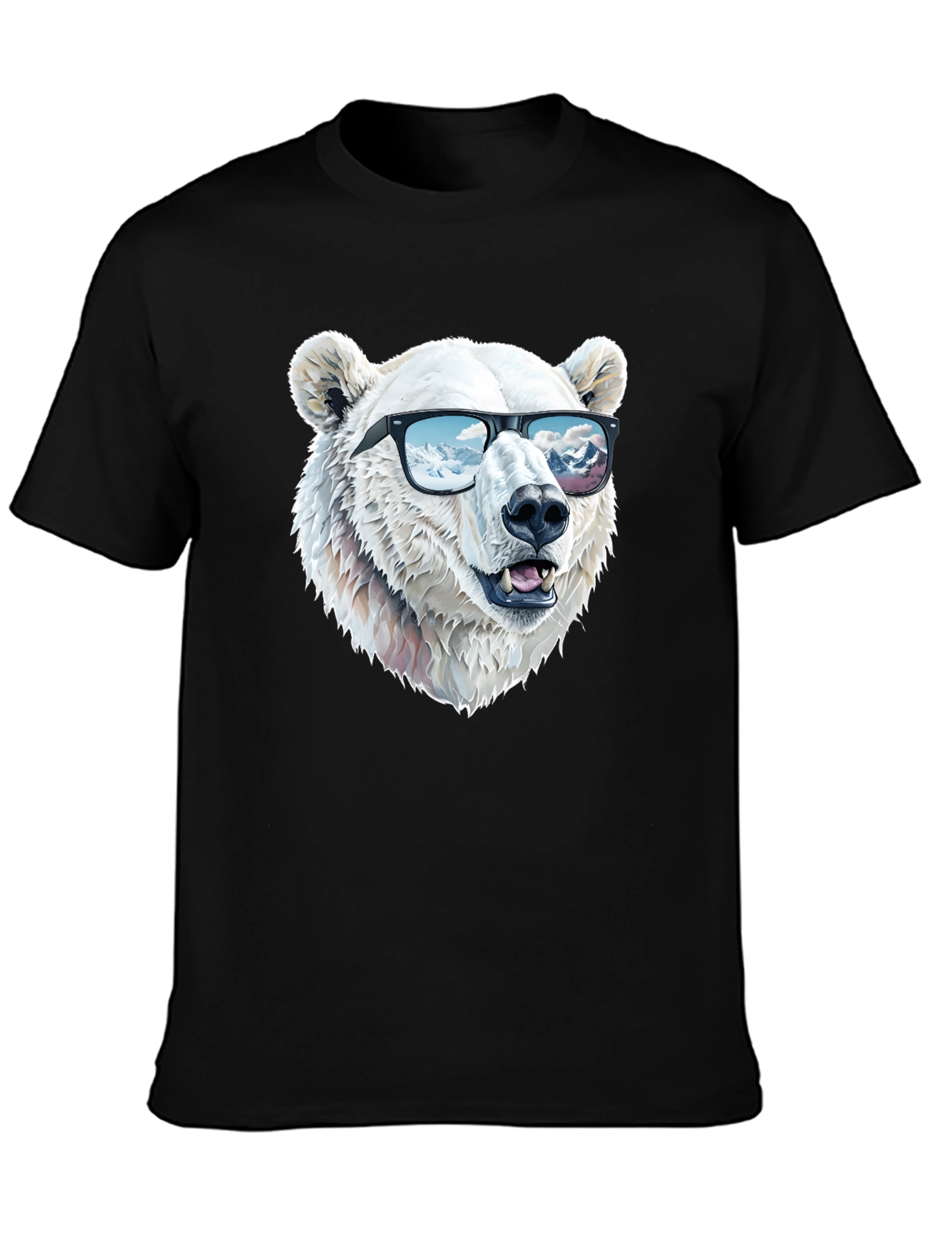 Black Cool Polar Bear T-Shirt view 3