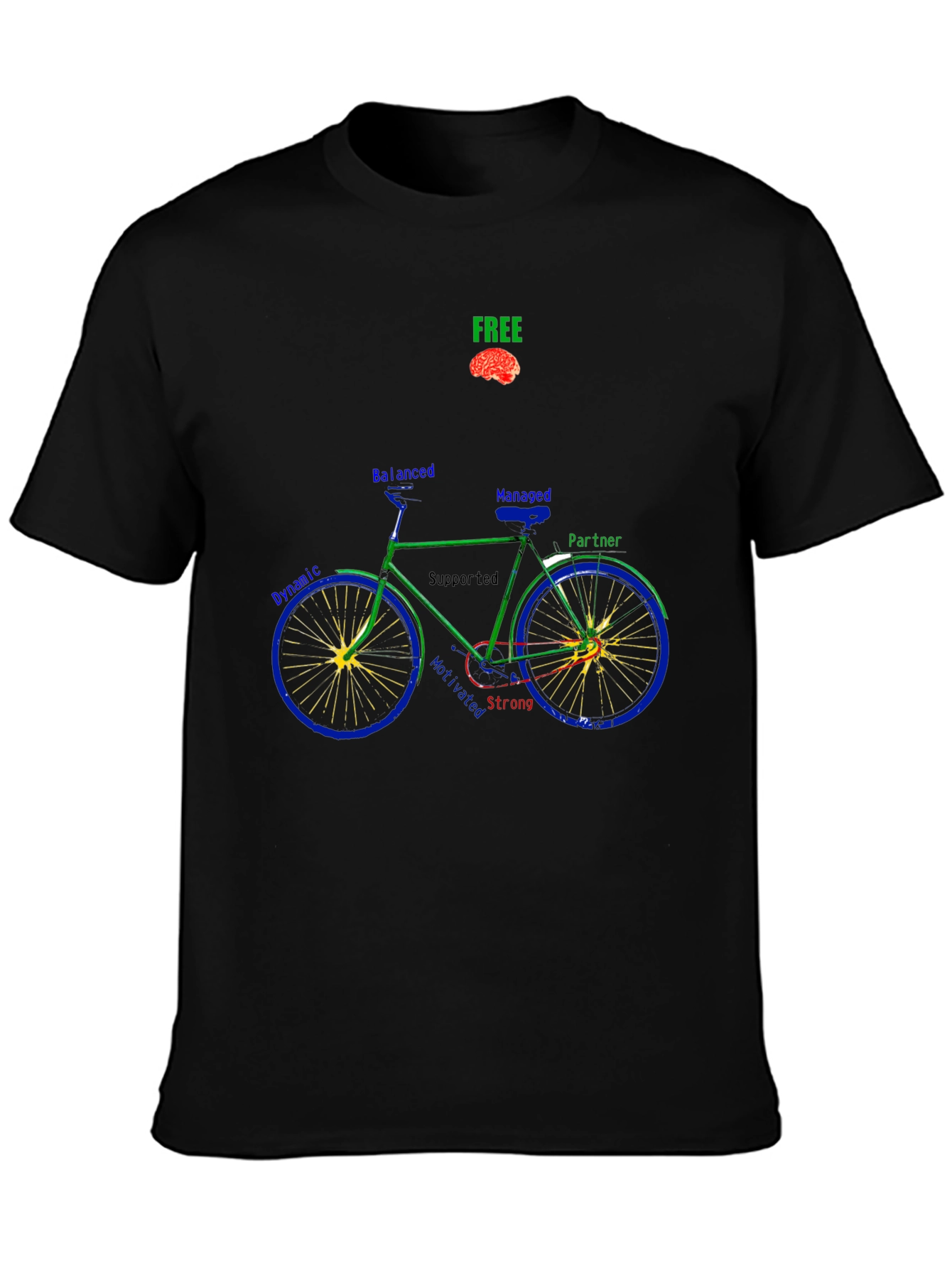 Black Unique Bike Graphic T-Shirt - Thoughtful Design view 3