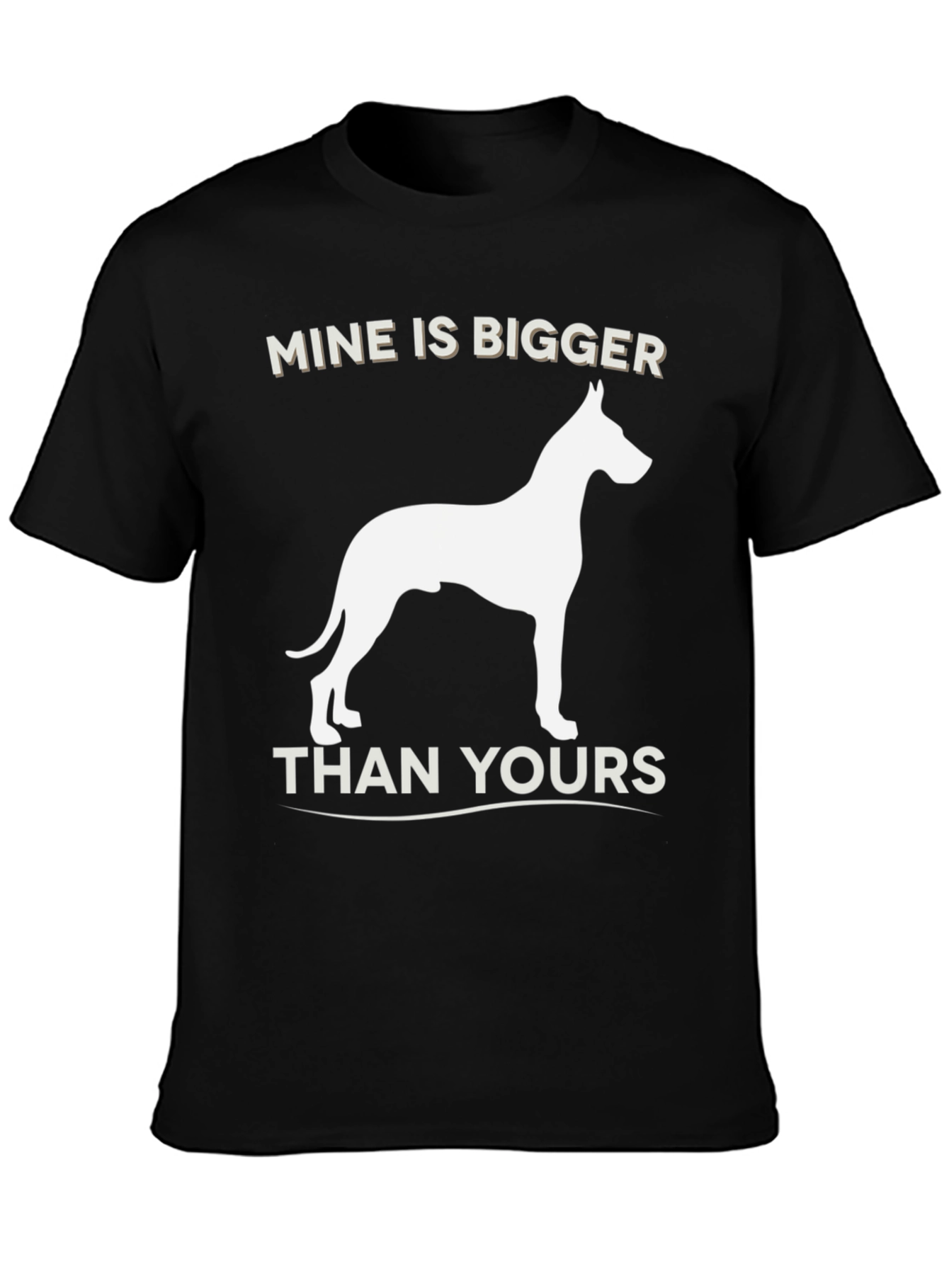 Black Mine Is Bigger Dog Graphic T-Shirt view 3
