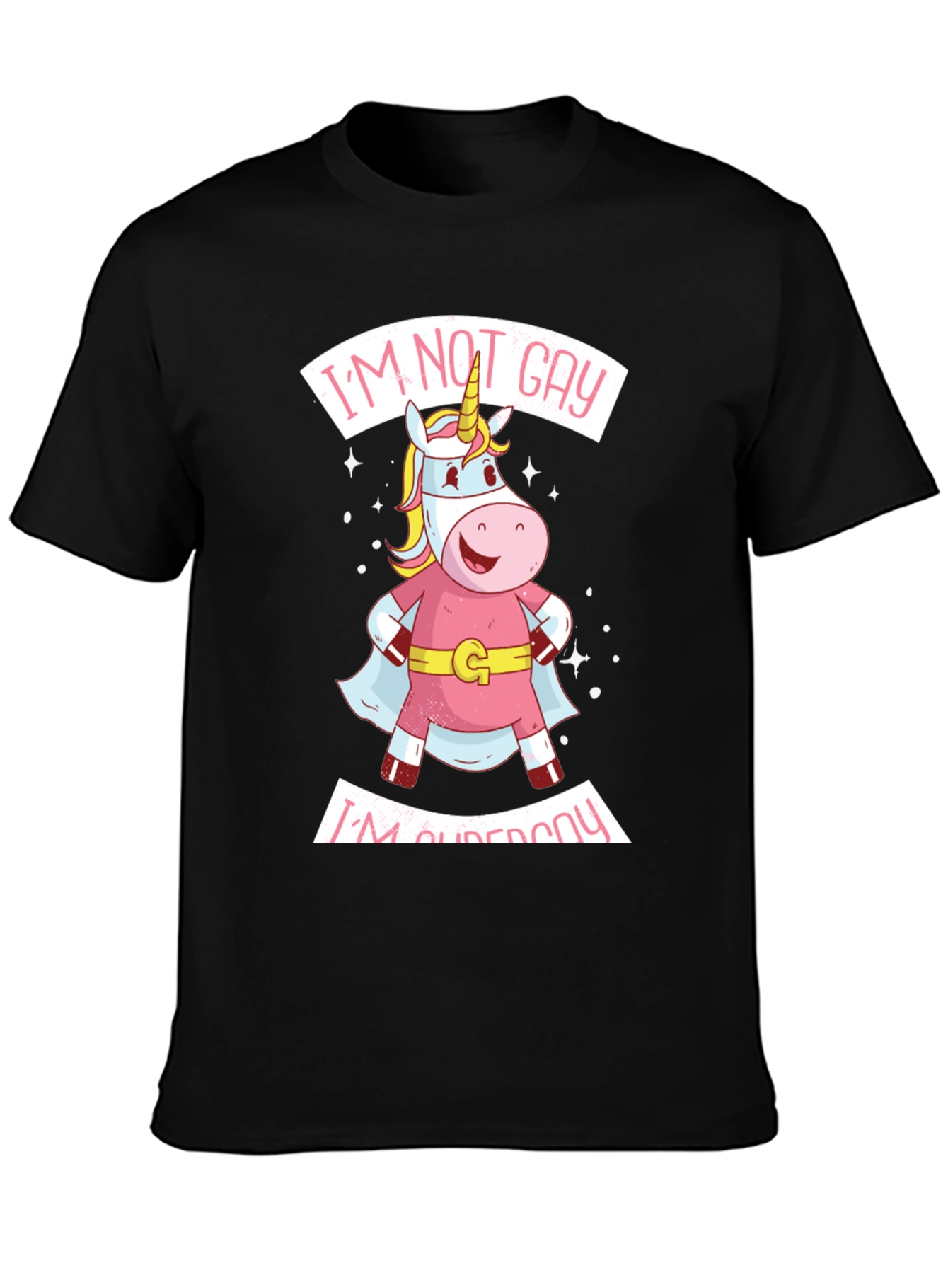 Black I'm Superpony T-Shirt - Unicorn Graphic Tee view 3