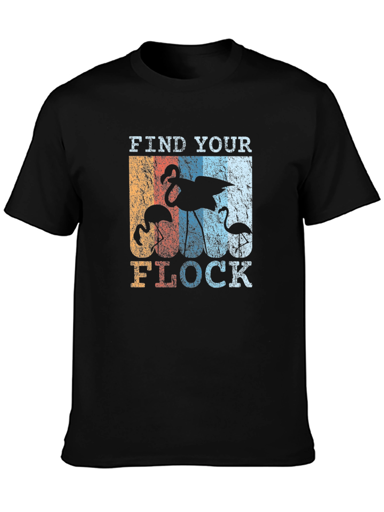 Black Find Your Flock Retro Graphic T-Shirt view 3