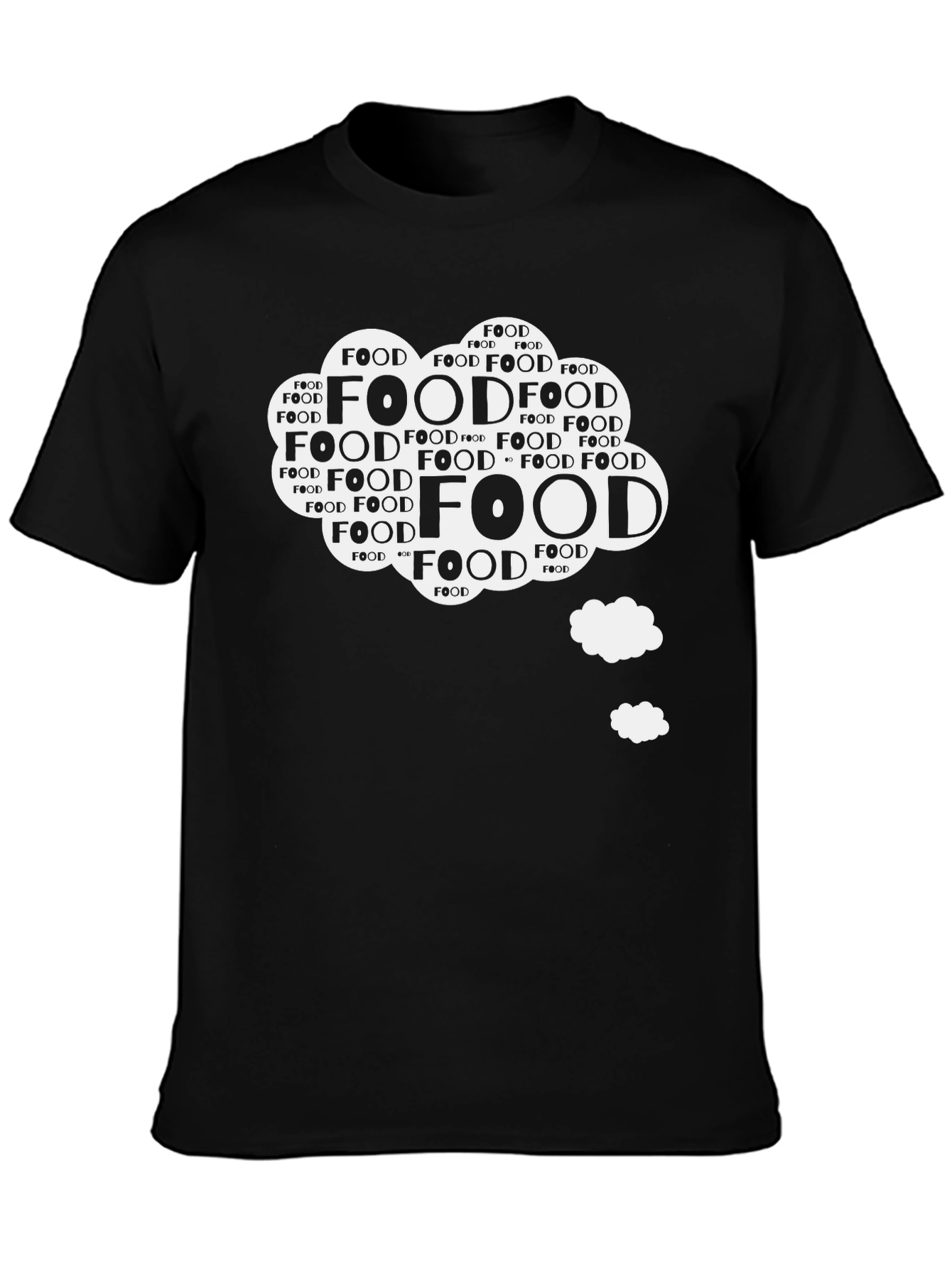 Black Foodie Graphic Tee - Black Cotton Comfort view 3