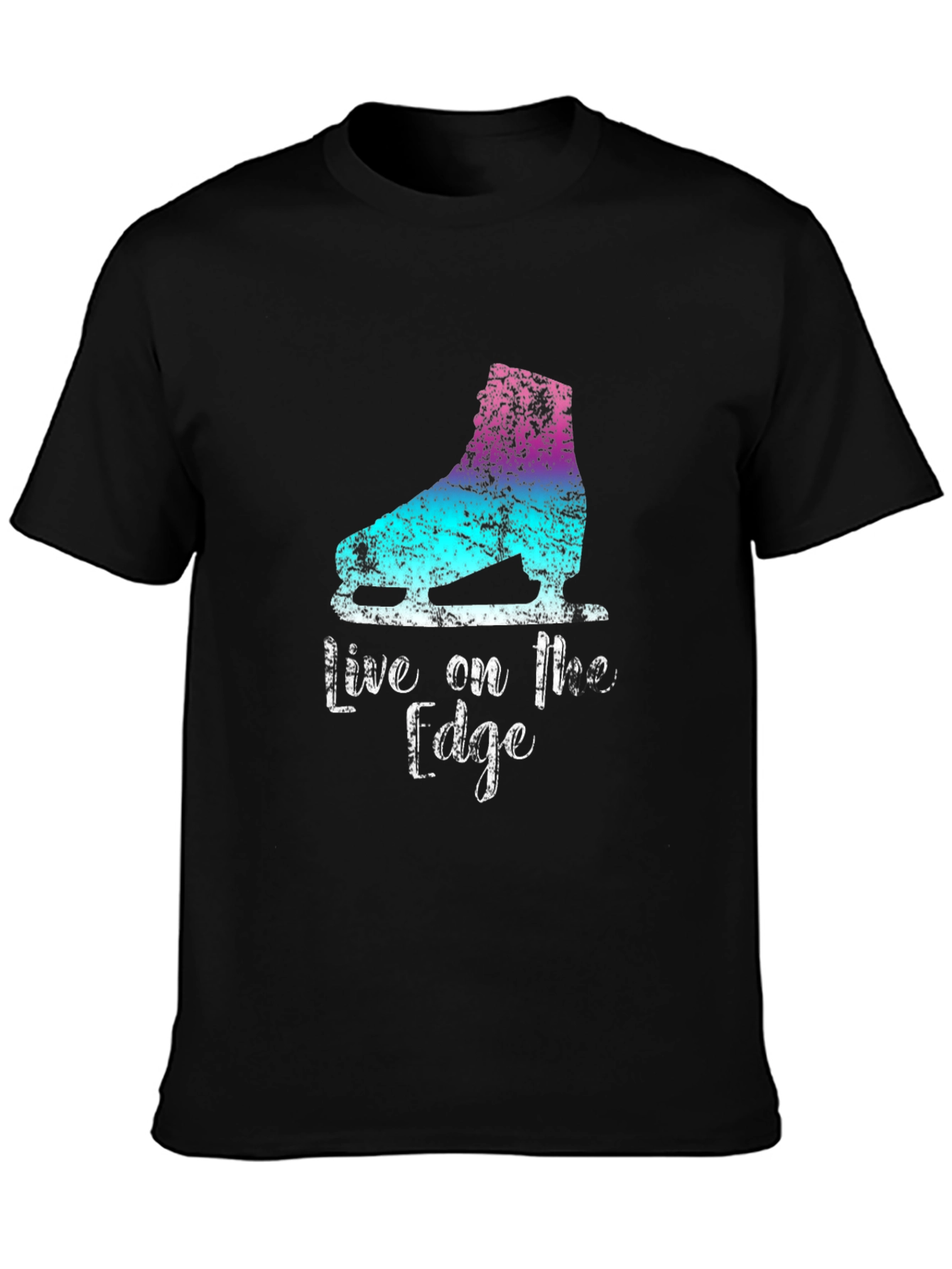Black Live on the Edge - Ice Skating T-Shirt view 3