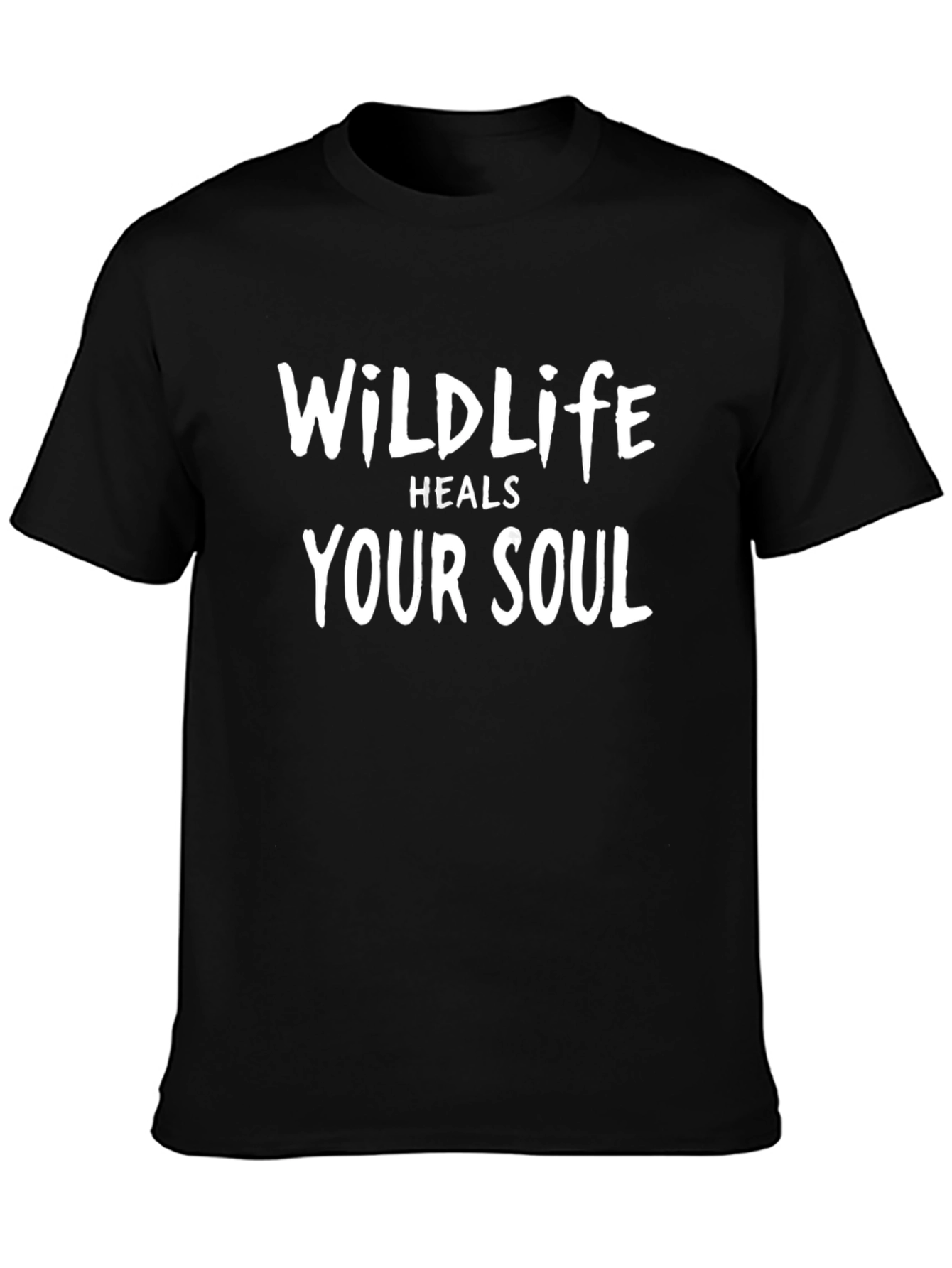Black Wildlife Heals Your Soul Graphic Tee - Black view 3