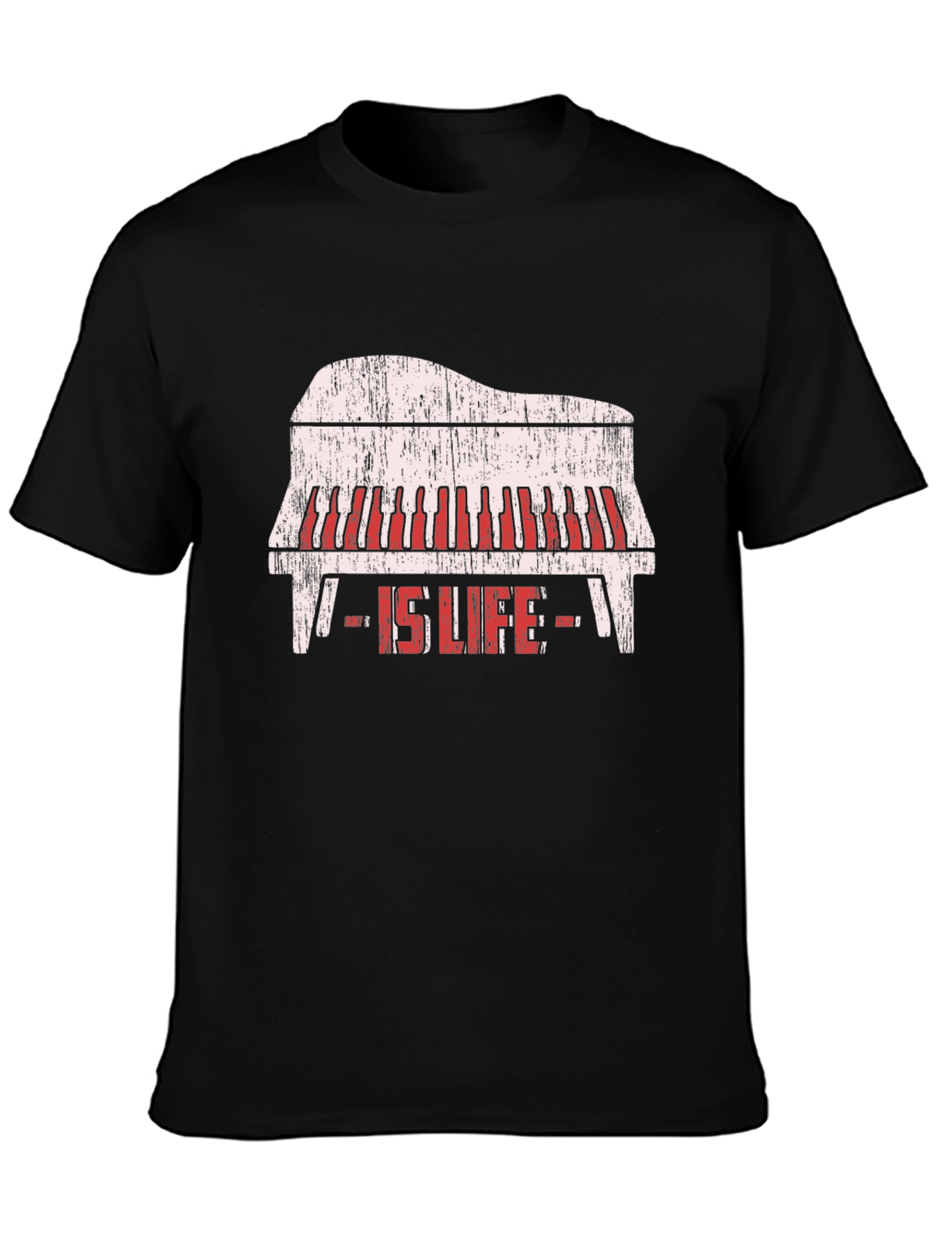 Piano Is Life Black Graphic Tee - 3