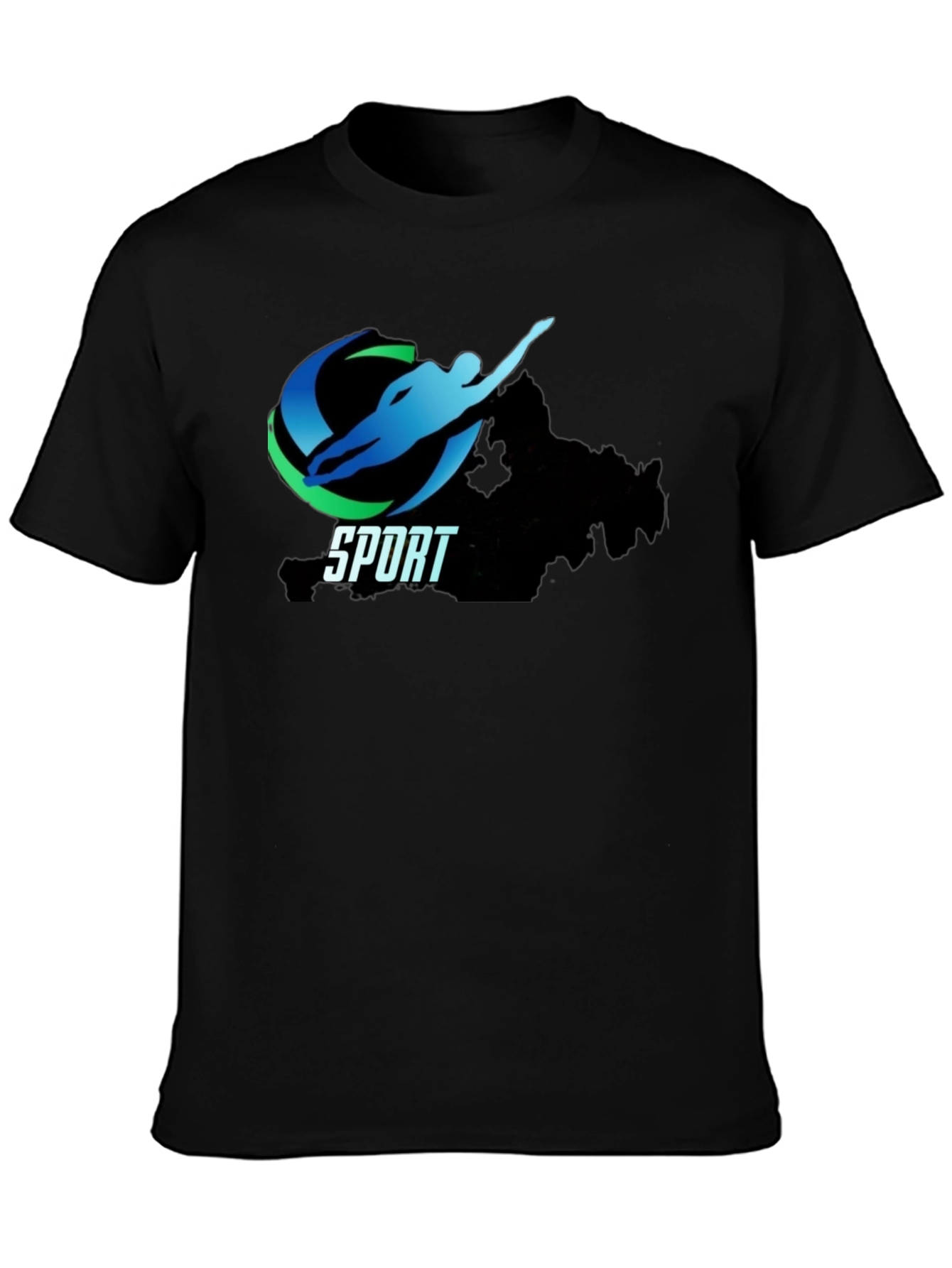 Men's Black Sport Graphic Tee - 3