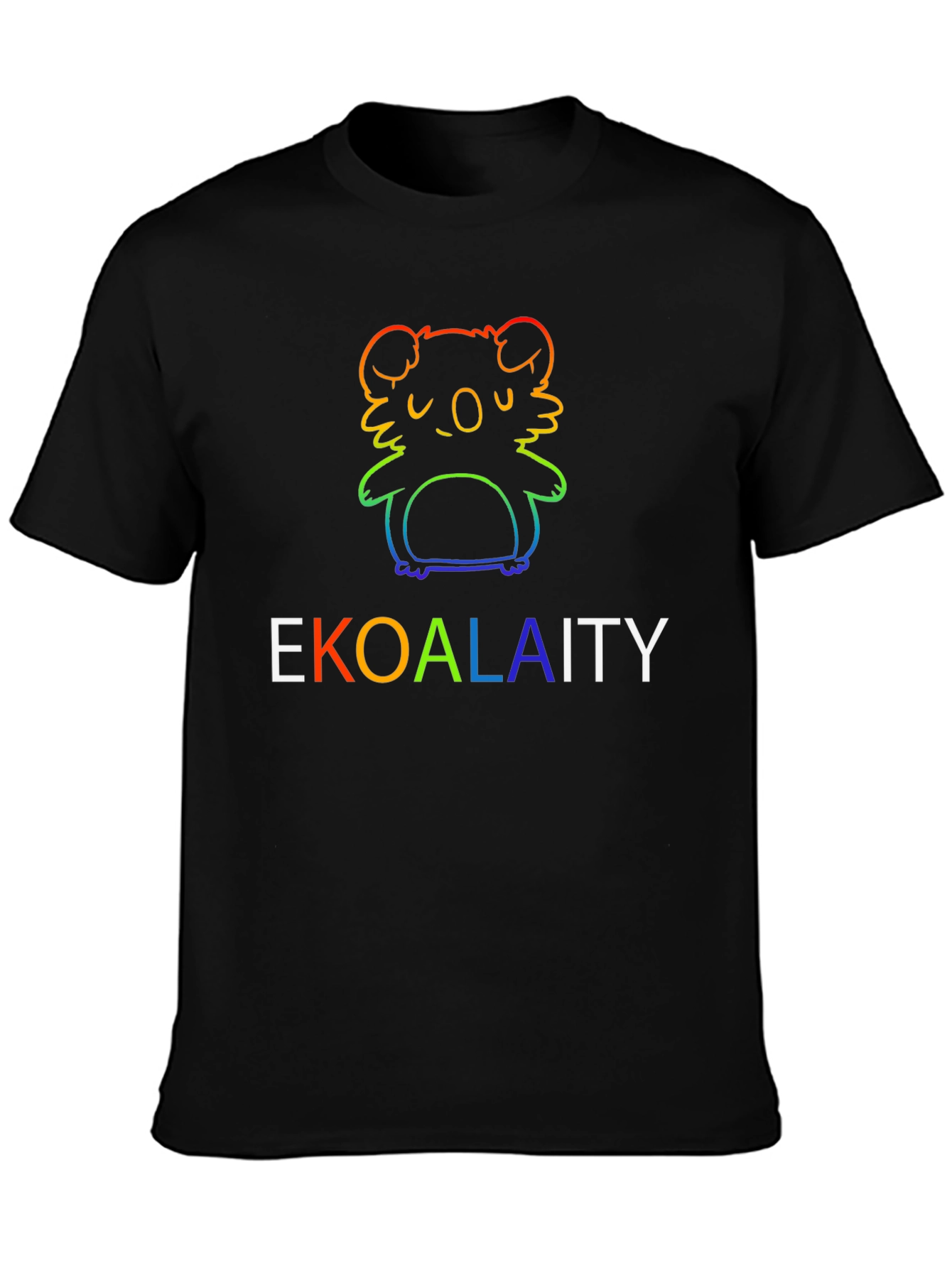Black EKOALAITY Rainbow Graphic T-Shirt view 3