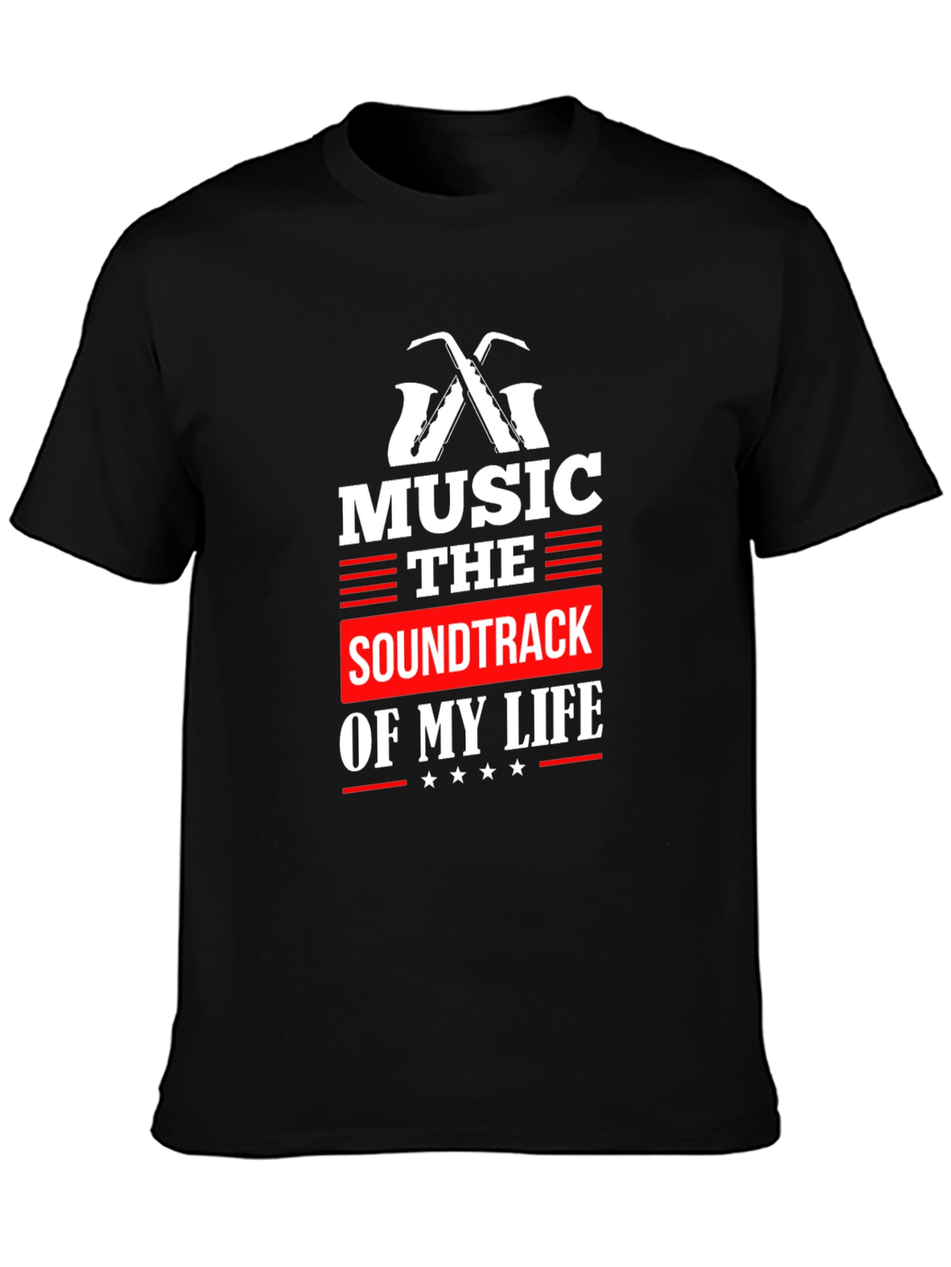 Black Music is the Soundtrack of My Life Black Graphic Tee view 3