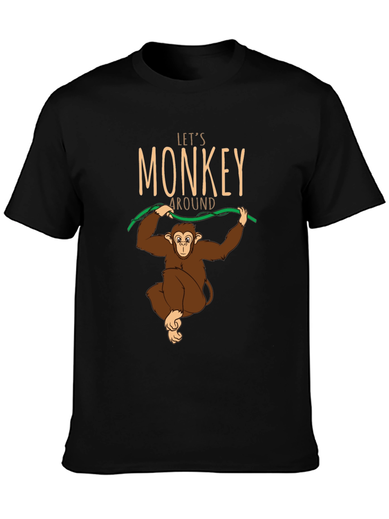 Black Let's Monkey Around T-Shirt - Fun Graphic Tee view 3