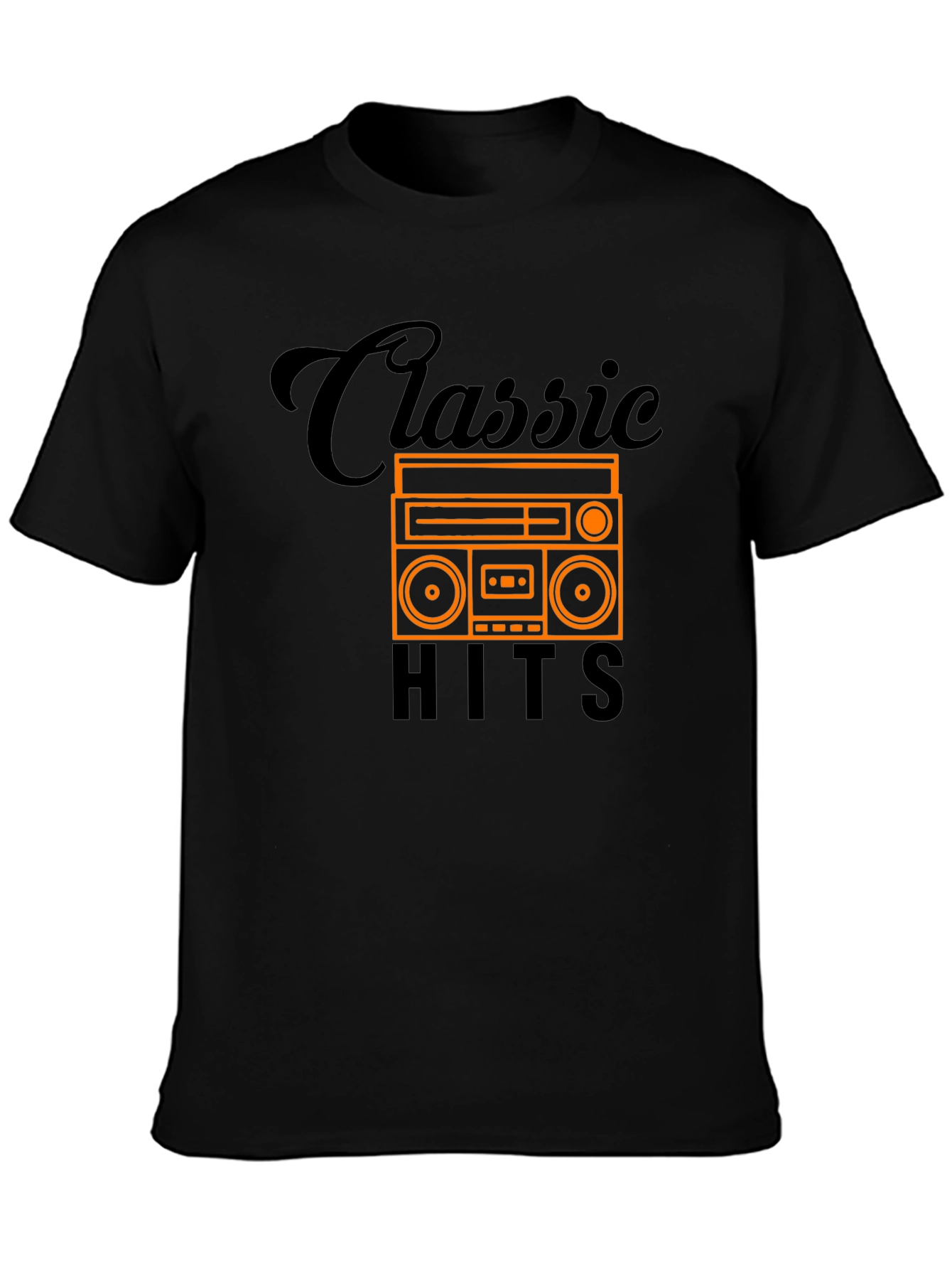 Black Classic Hits Boombox Graphic Tee view 3