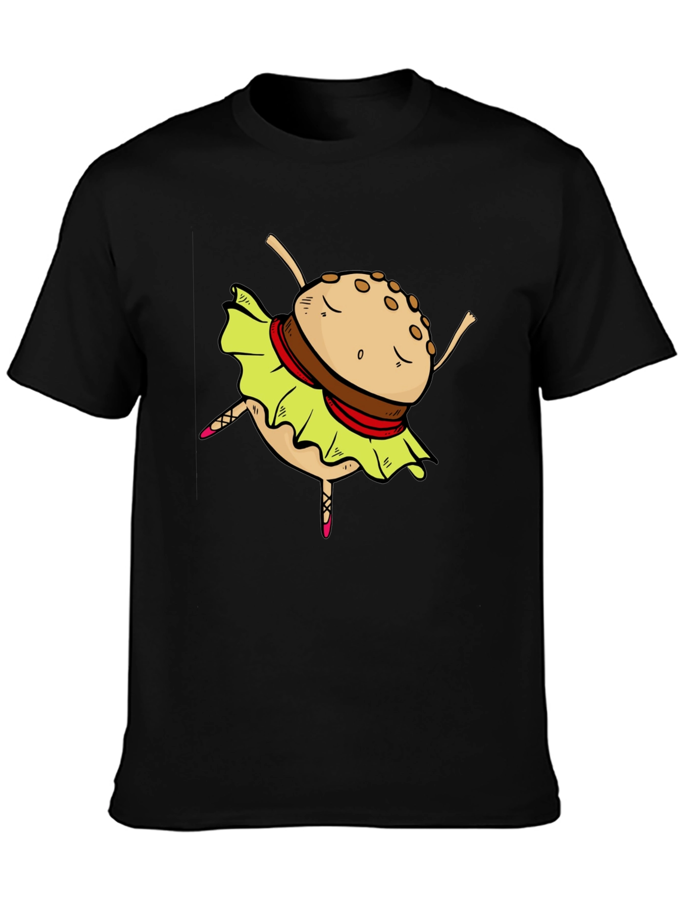 Black Burger Ballerina Graphic T-Shirt view 3