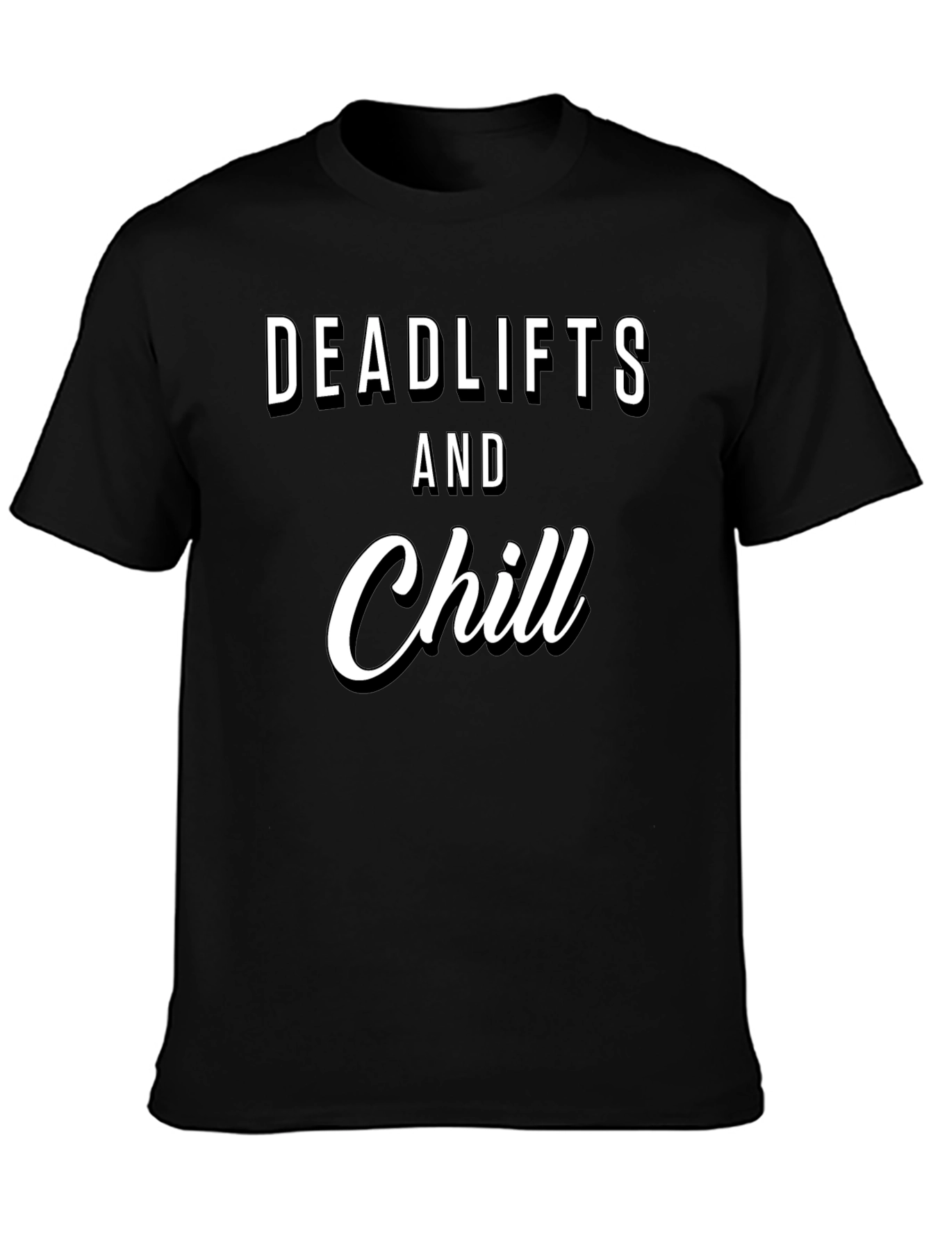 Black Deadlifts & Chill Black Graphic Tee view 3