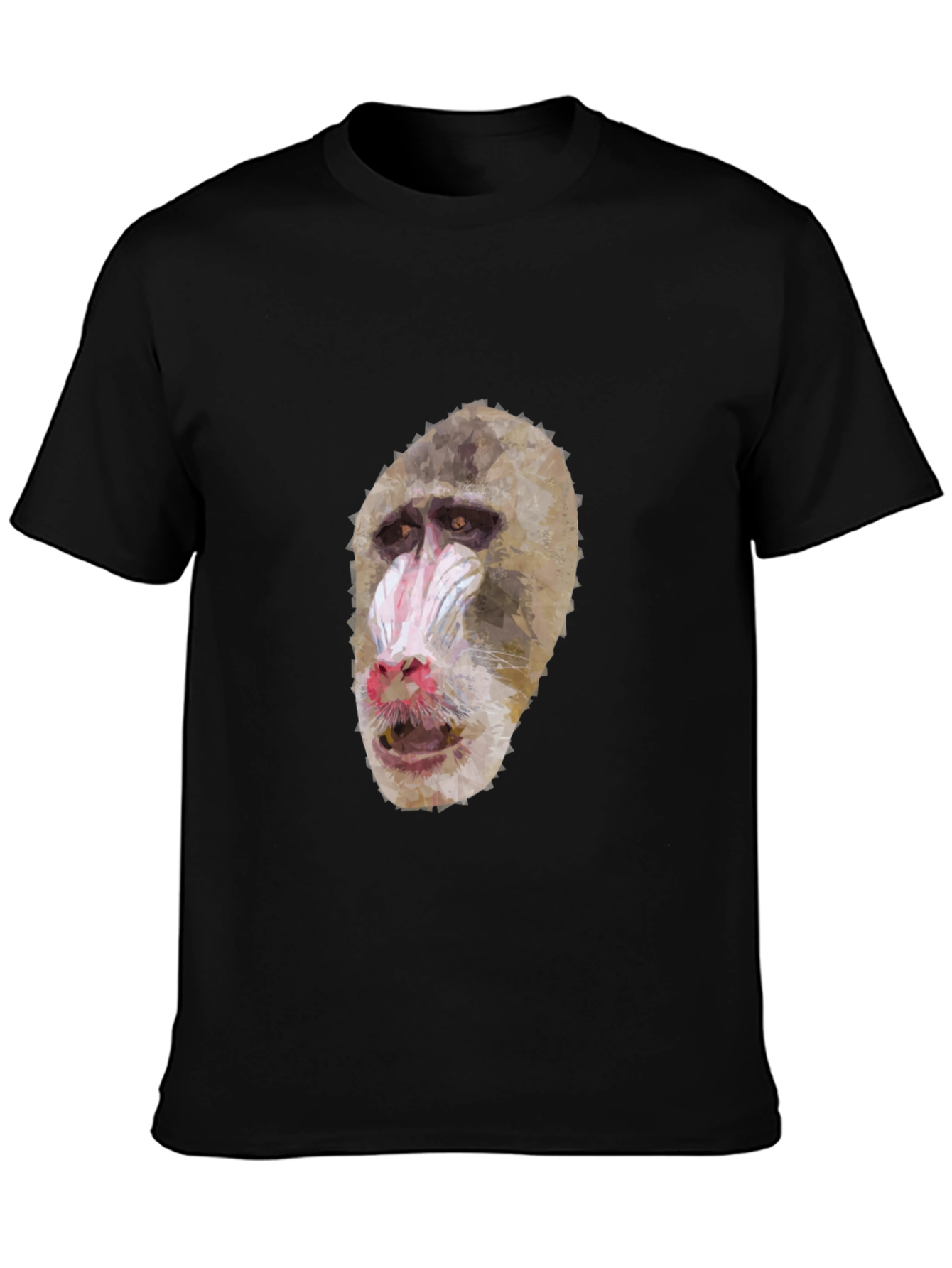 Black Mandrill Monkey Graphic T-Shirt - Unique Animal Tee view 3