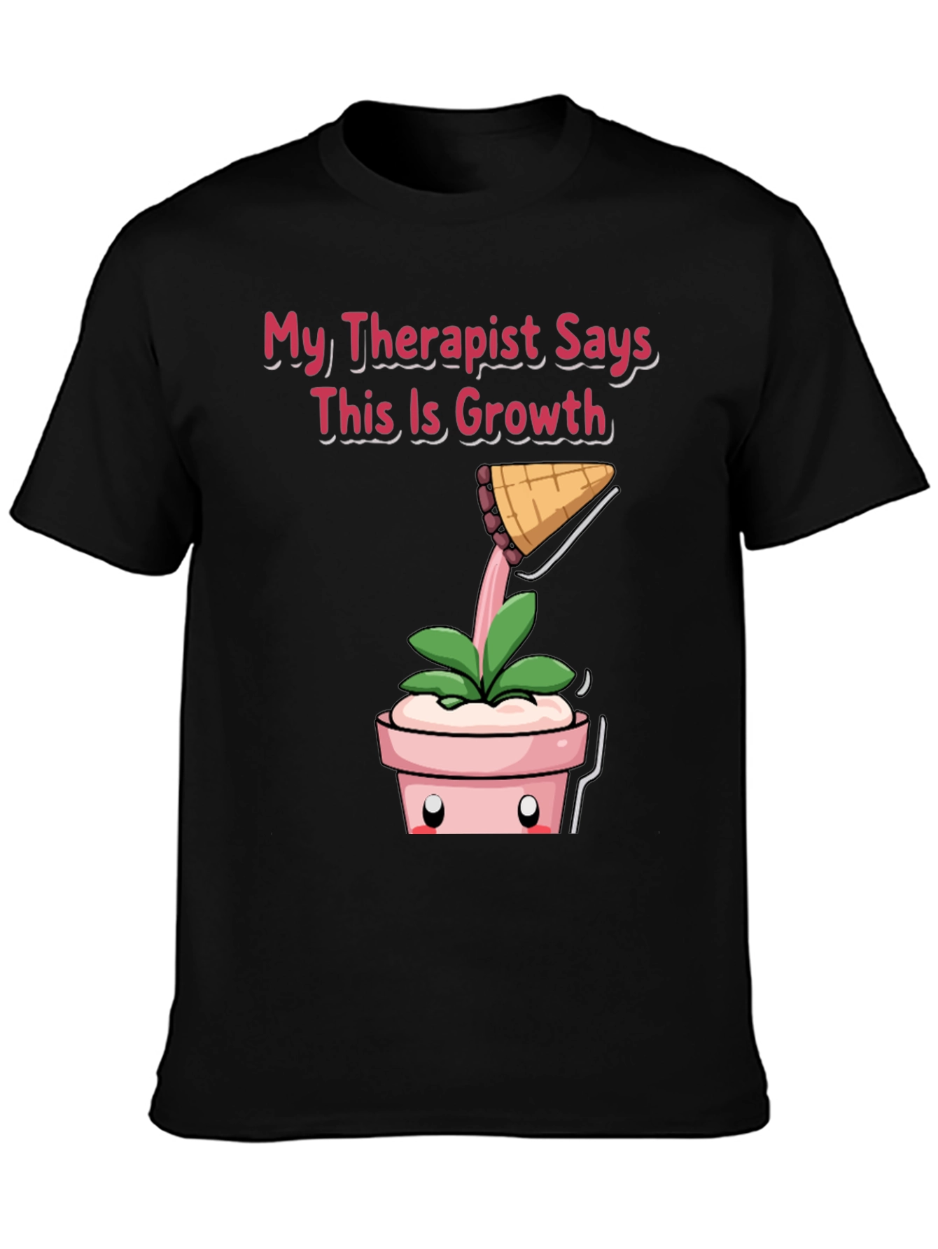 Black Therapist Says Growth T-Shirt: Funny Plant Tee view 3