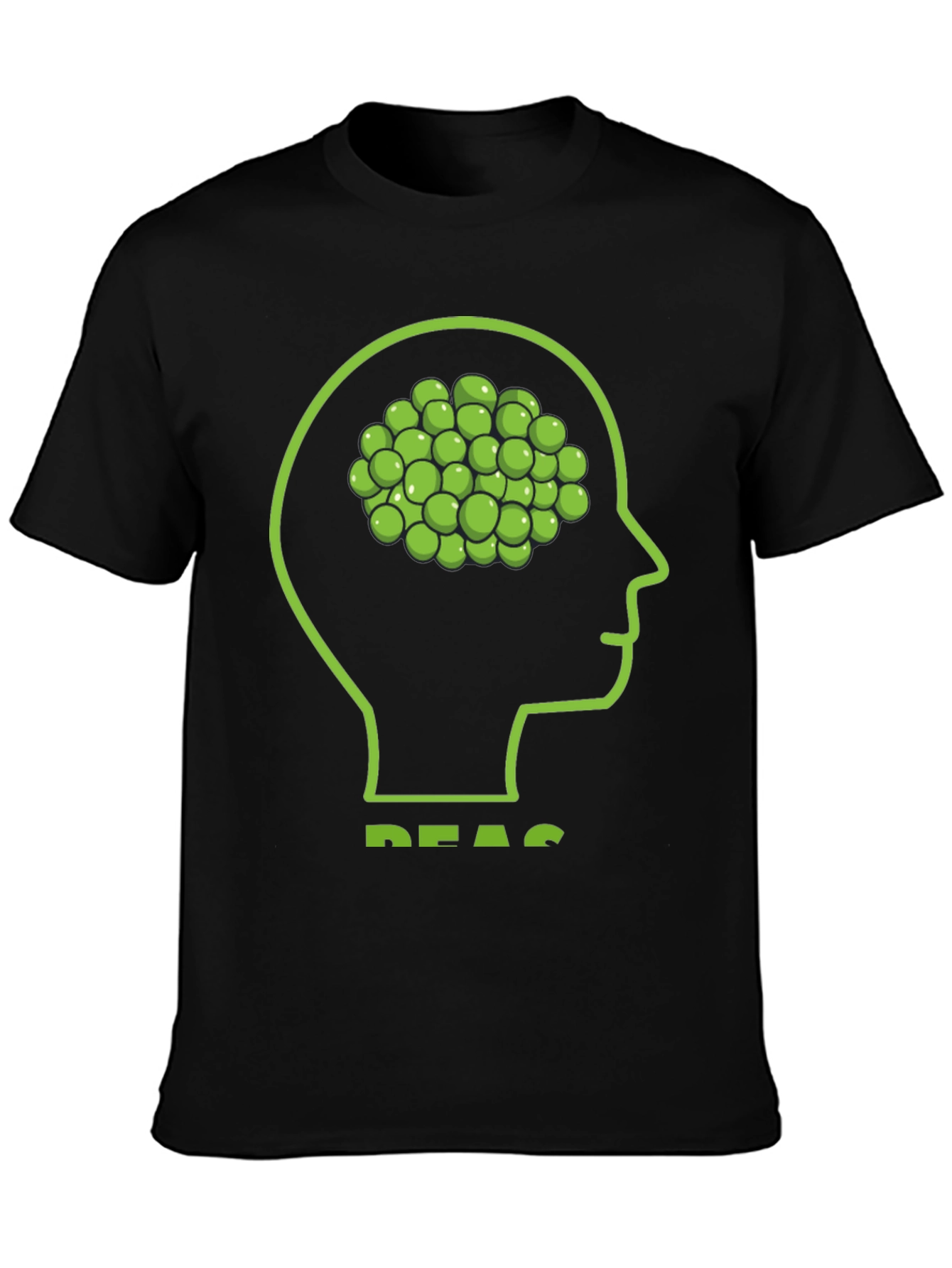 Black Peas Brain T-Shirt: Funny Vegetable Mind Tee view 3