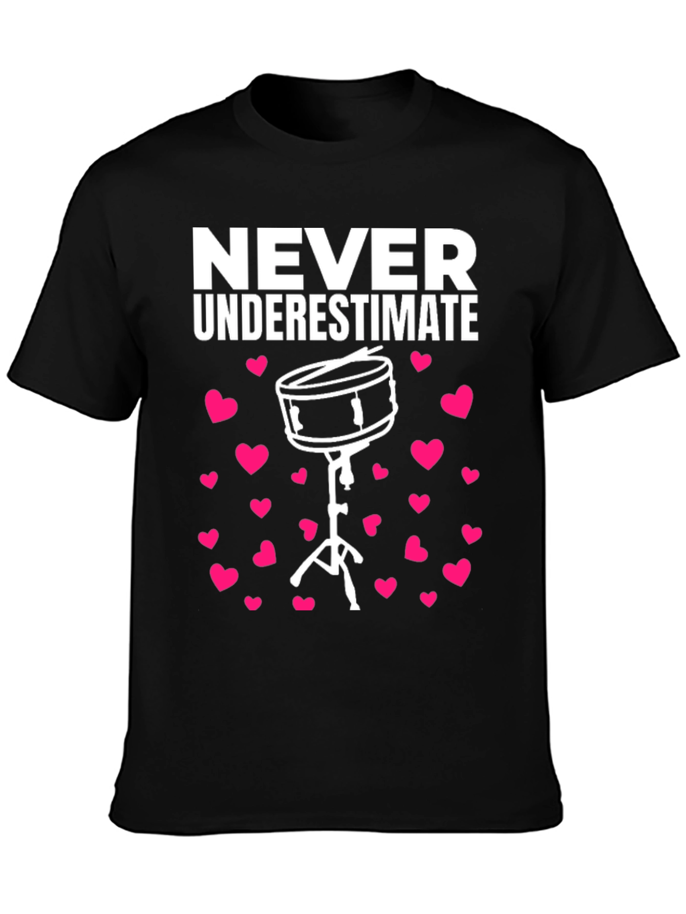 Black Never Underestimate a Drummer T-Shirt view 3