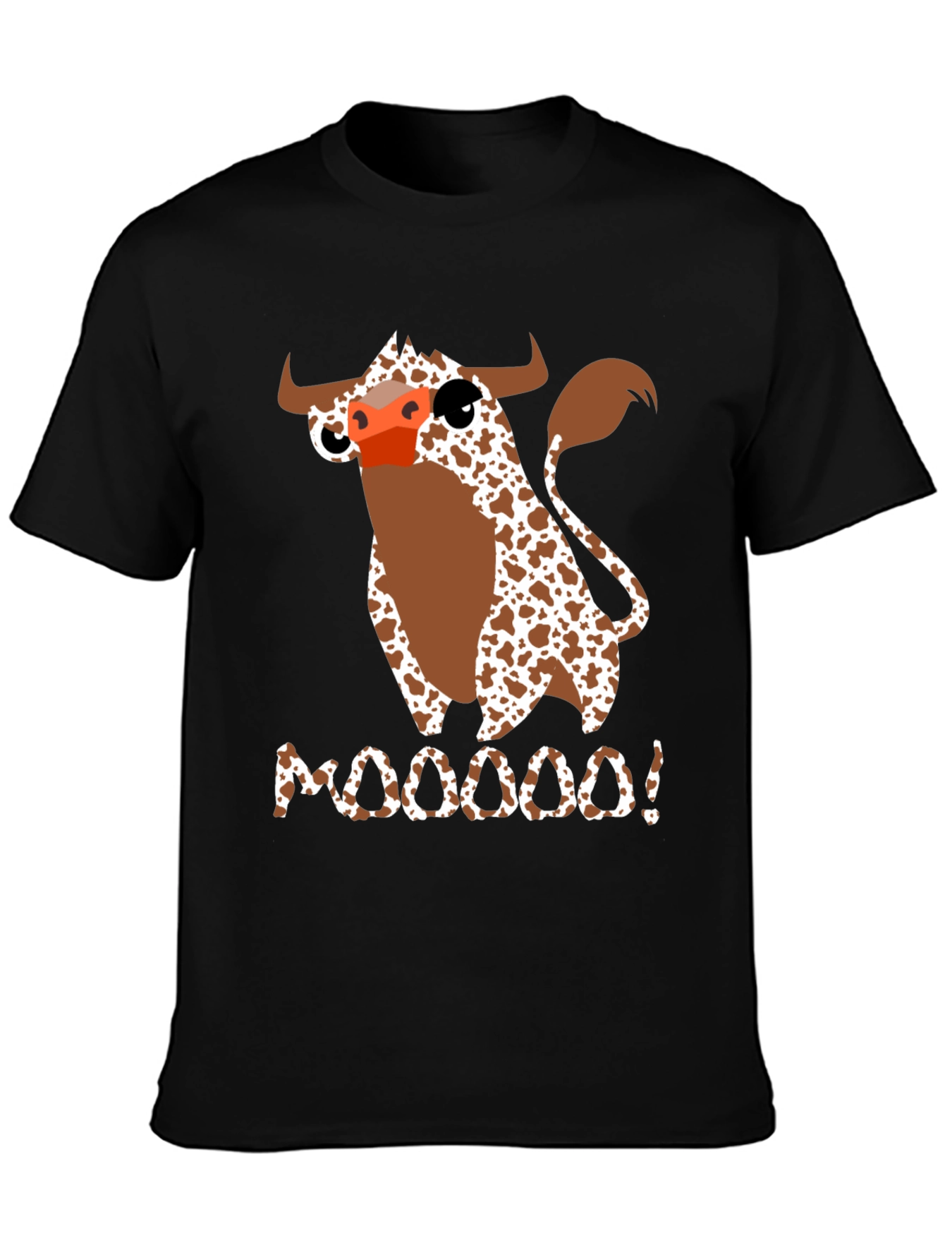 Black Moooooo! Cow Graphic Print T-Shirt view 3