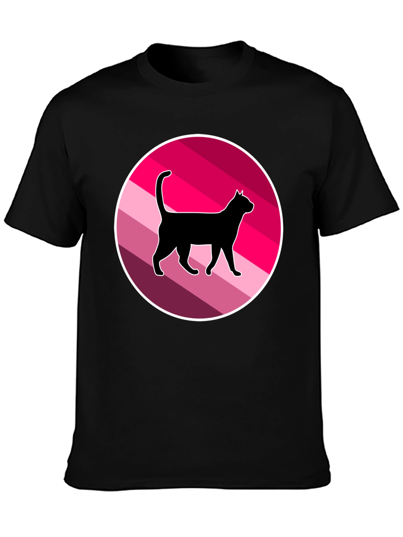 Black Cool Cat Graphic T-Shirt - Retro Style view 3