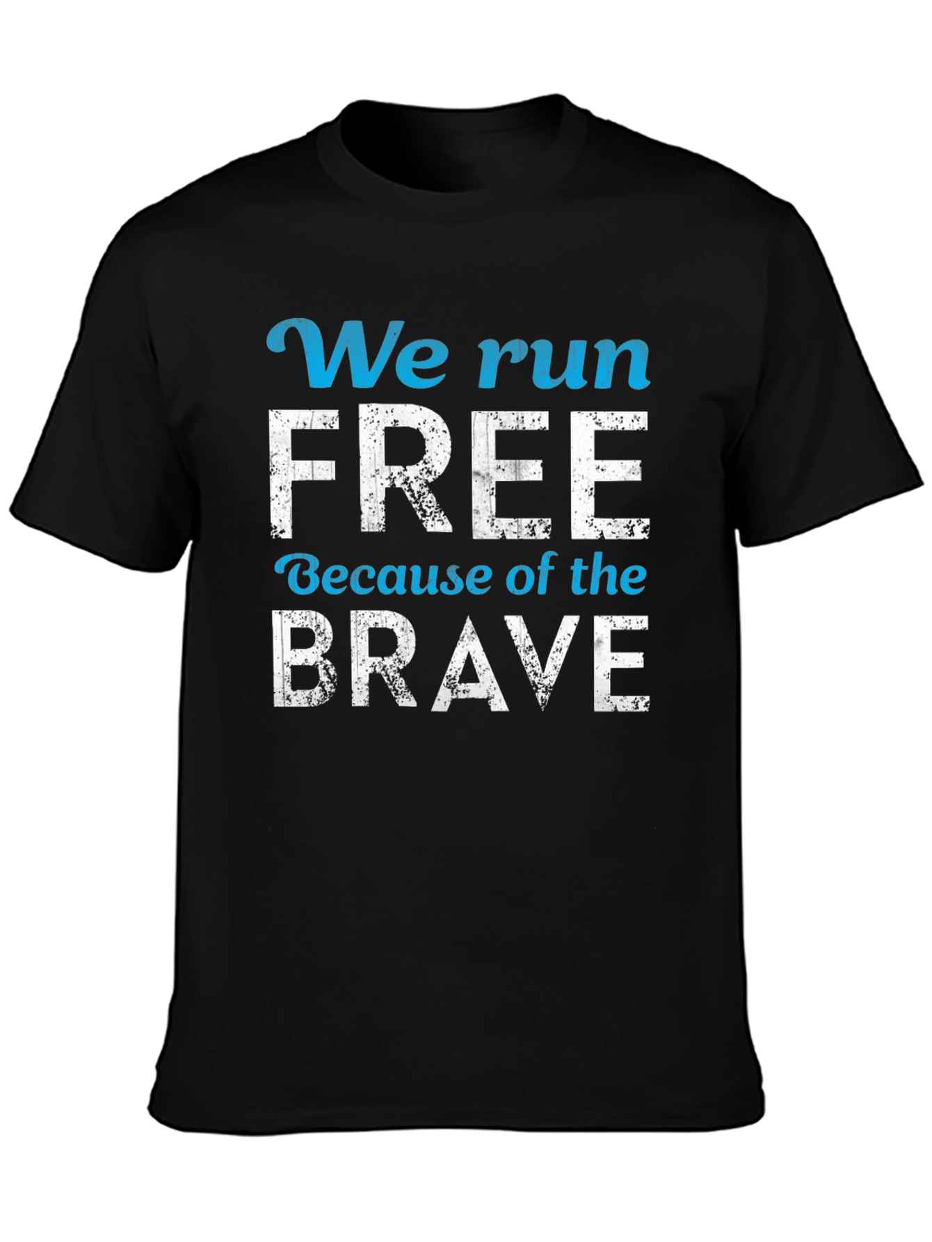 Black We Run Free Patriotic T-Shirt view 3