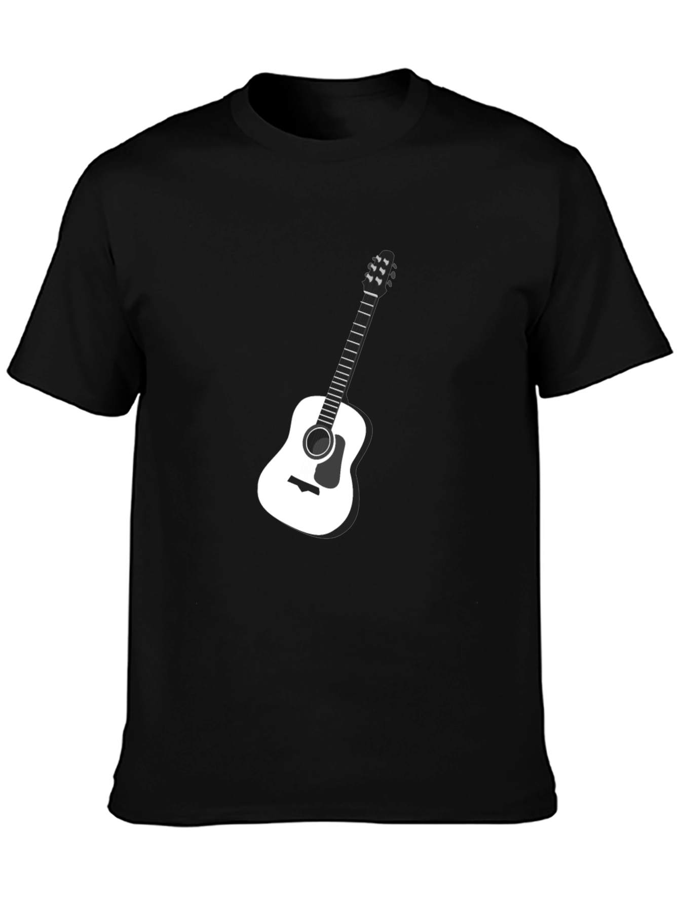 Black Guitar Graphic Tee - Musician T-Shirt view 3