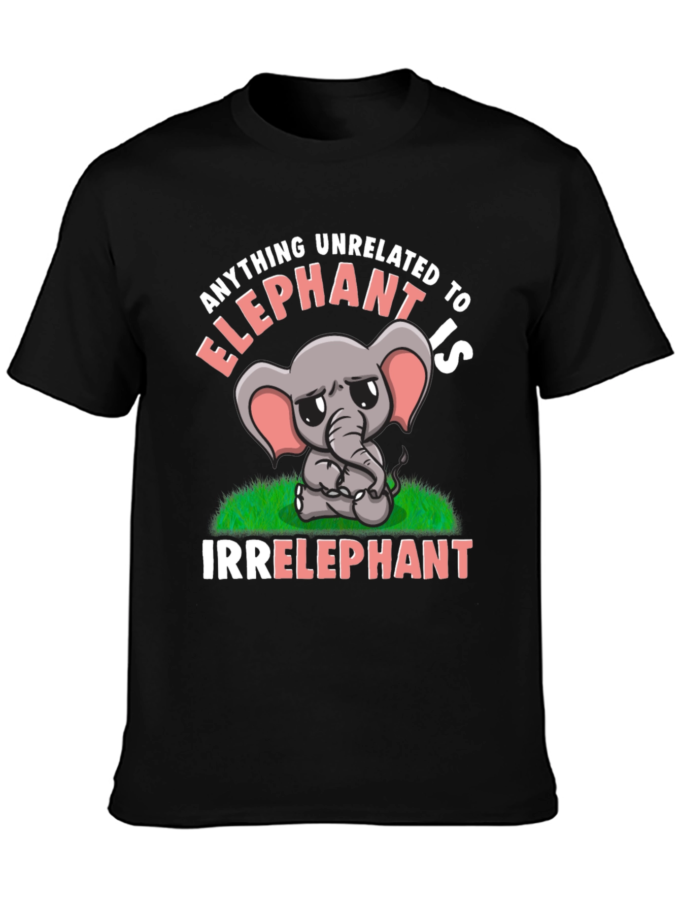 Black Irrelephant T-Shirt Funny Elephant Pun Tee view 3