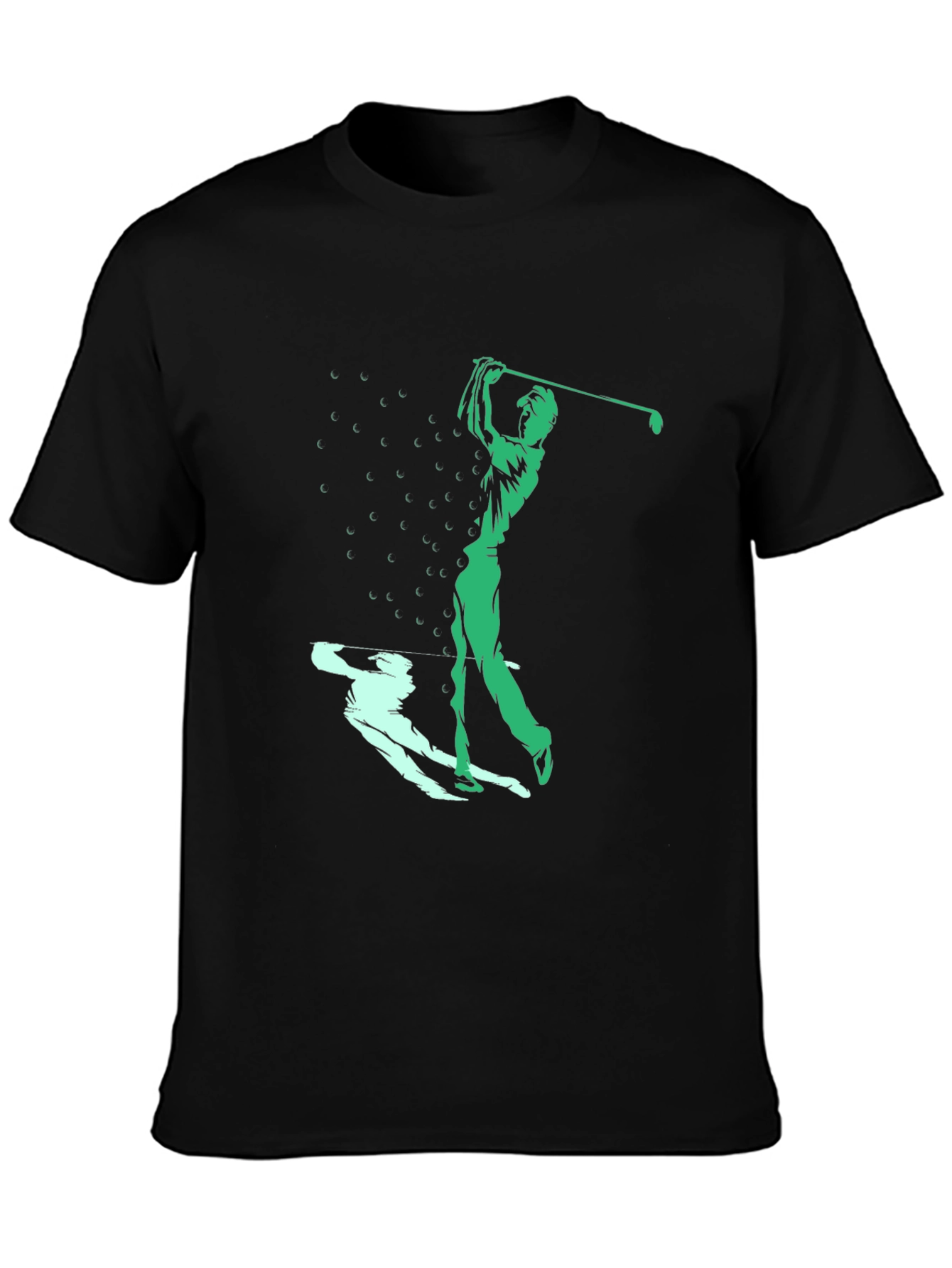 Black Golf Swing Graphic Tee - Black Cotton Blend view 3