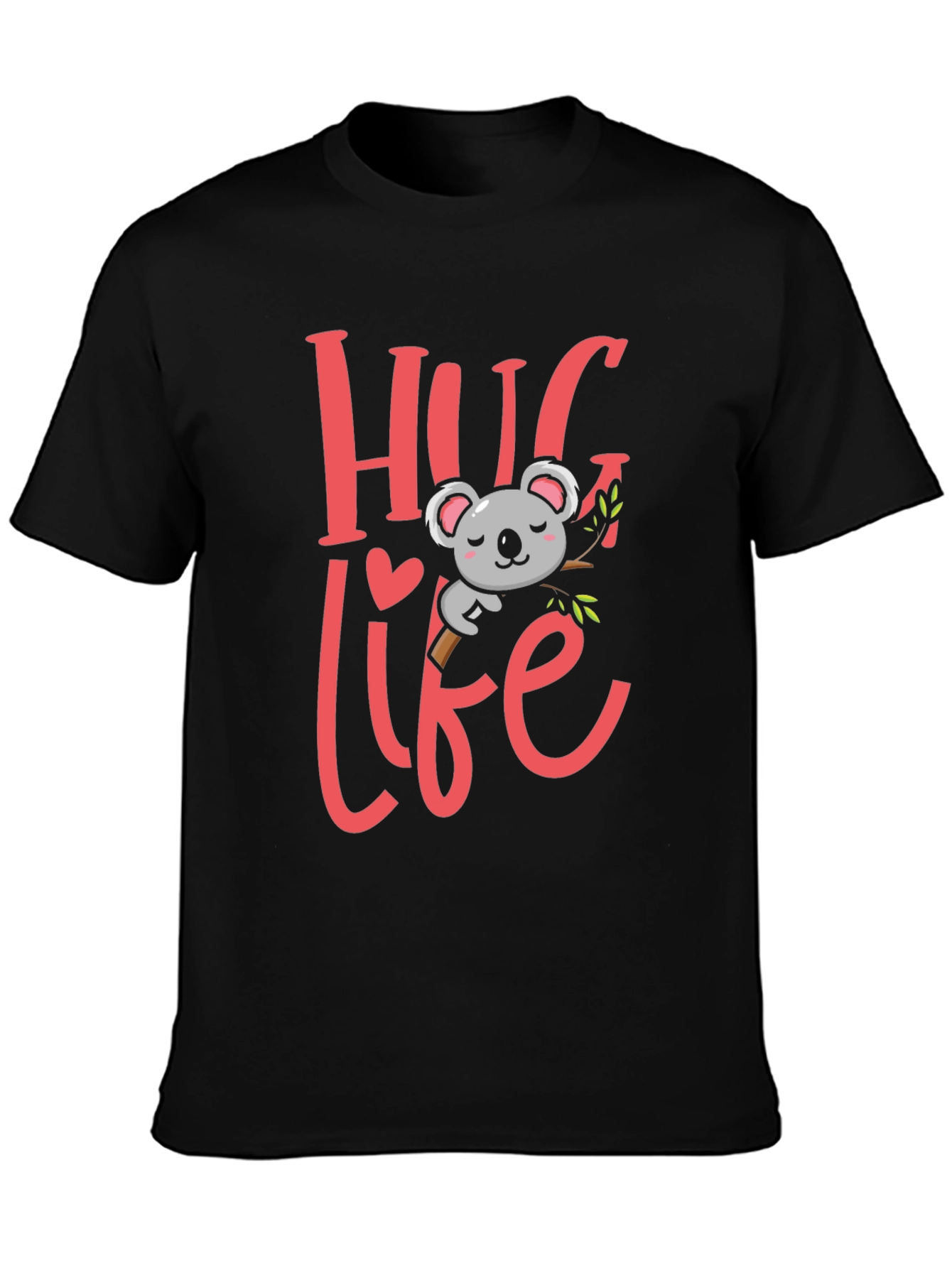 Black Hug Life Koala Bear Graphic Tee view 3