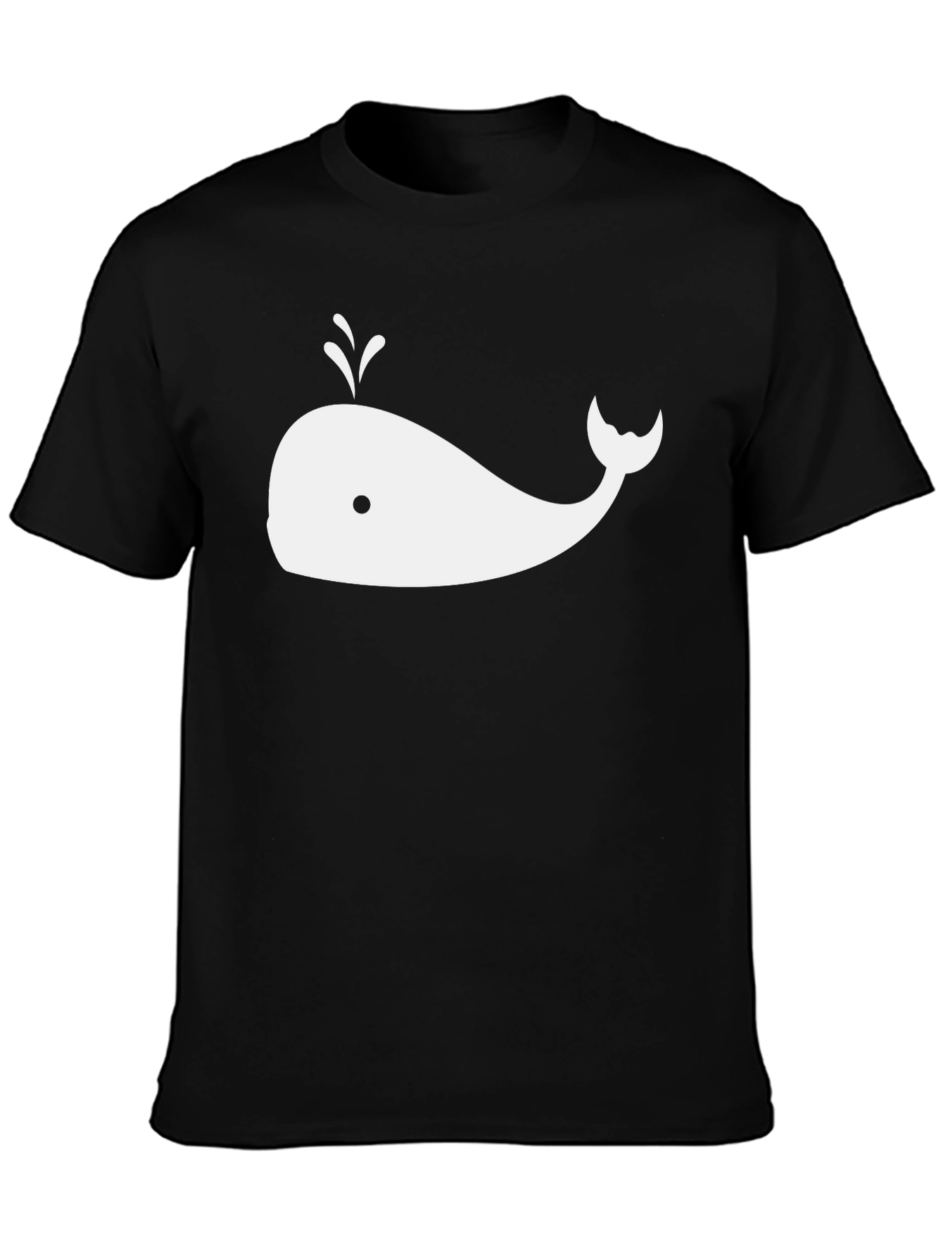 Black Whale Graphic Black Tee - Soft Cotton Comfort view 3