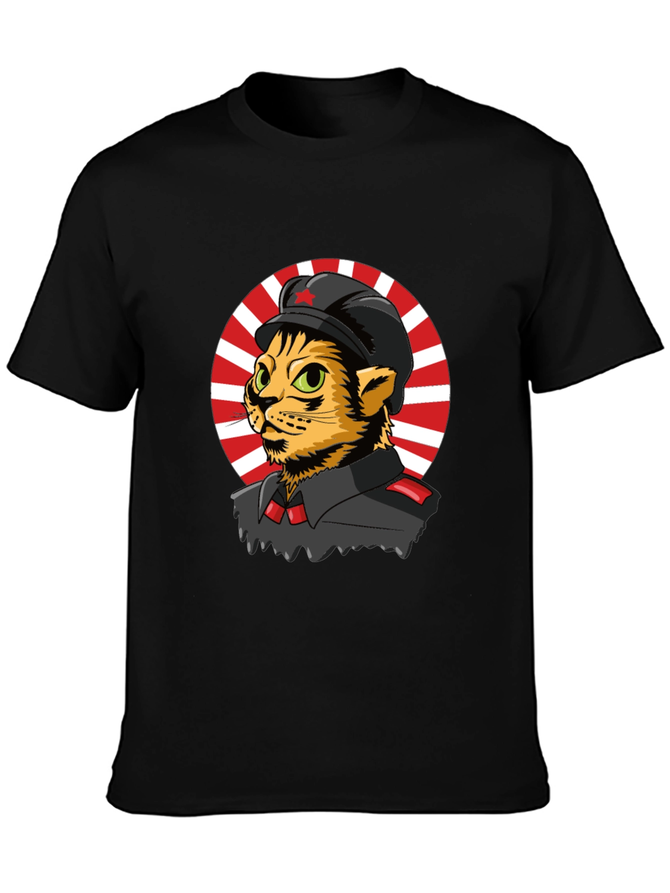 Black Communist Cat T-Shirt - Unique Graphic Tee view 3